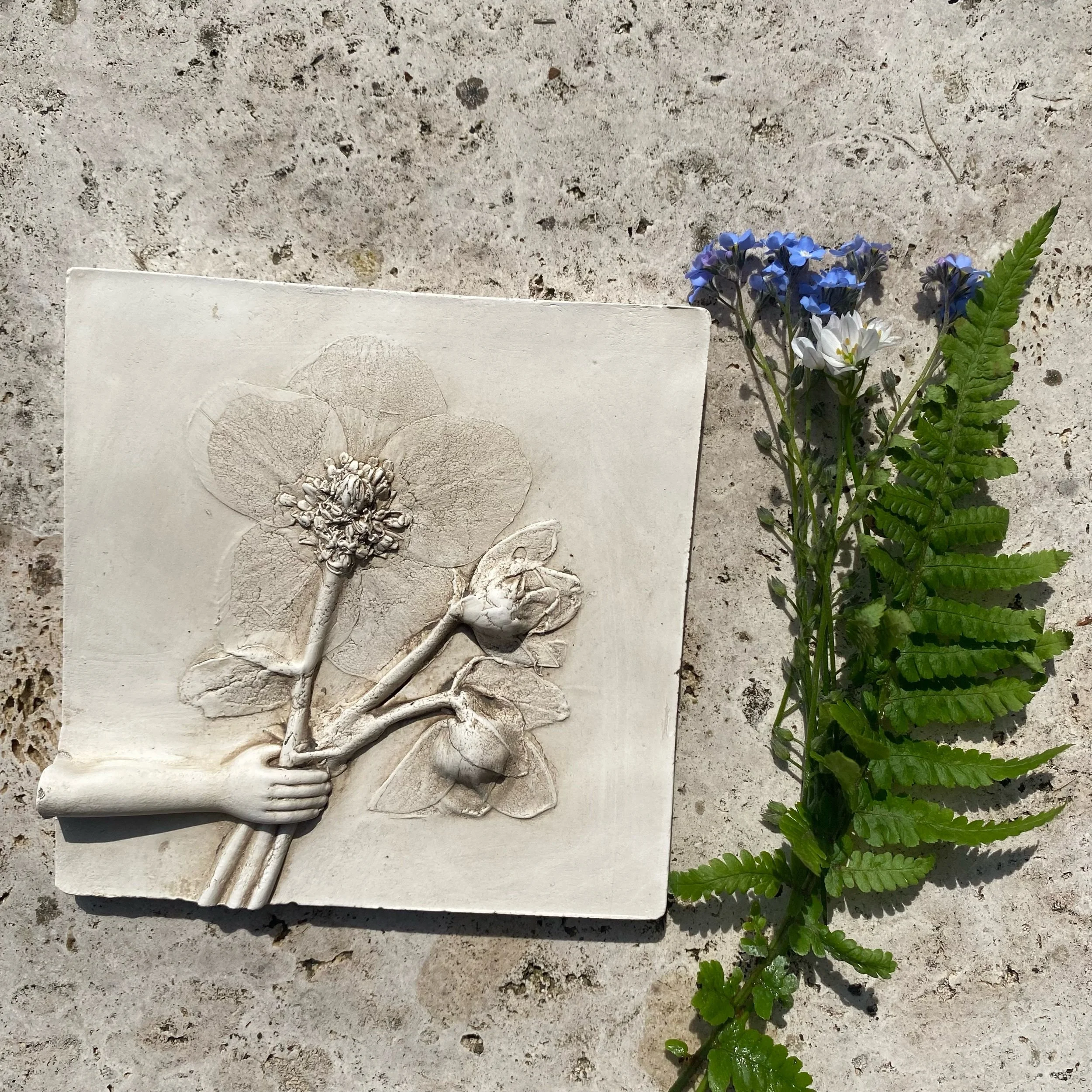 Bunch of hellebore botanical print Tile