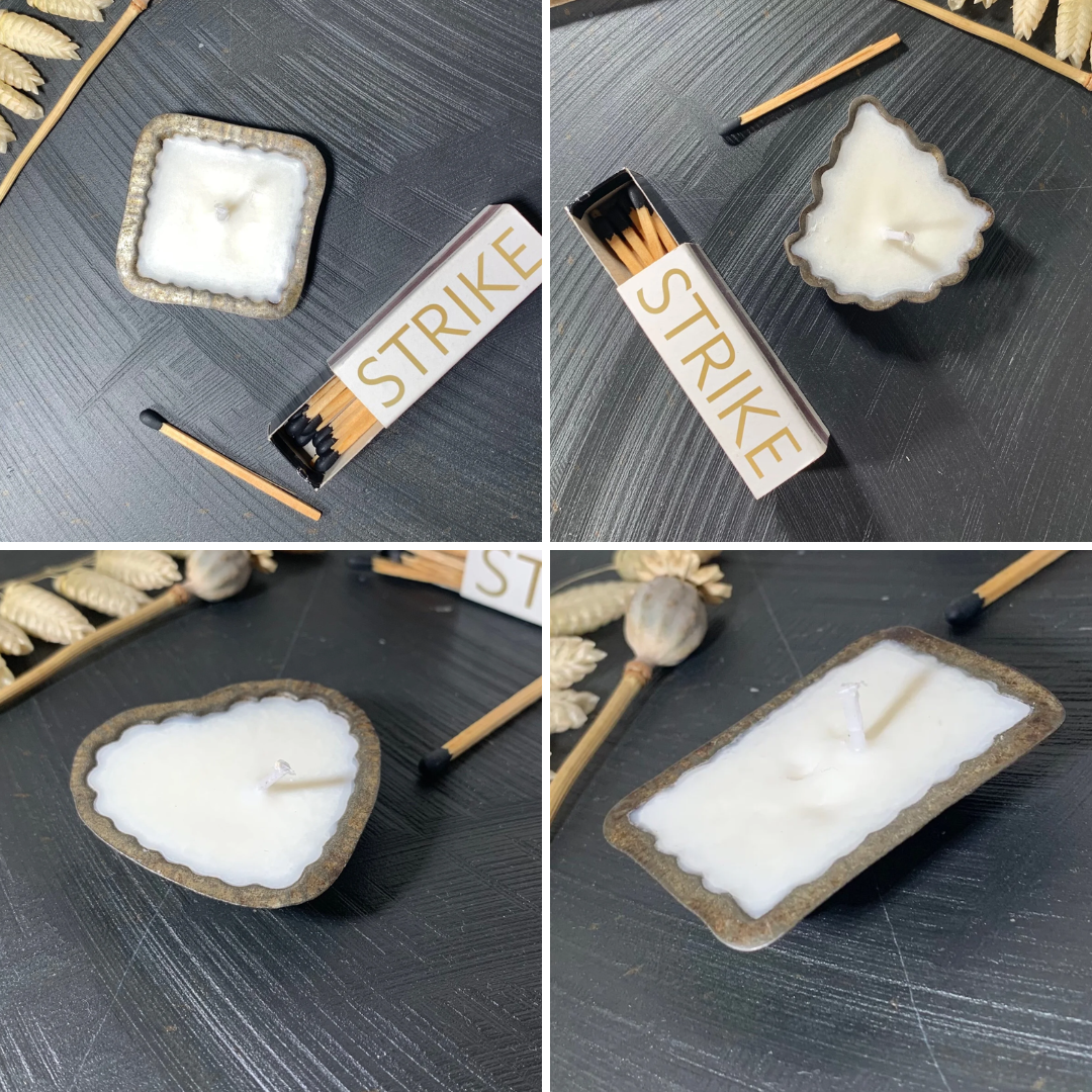 Vintage Tin Chocolate Mould tea light candle