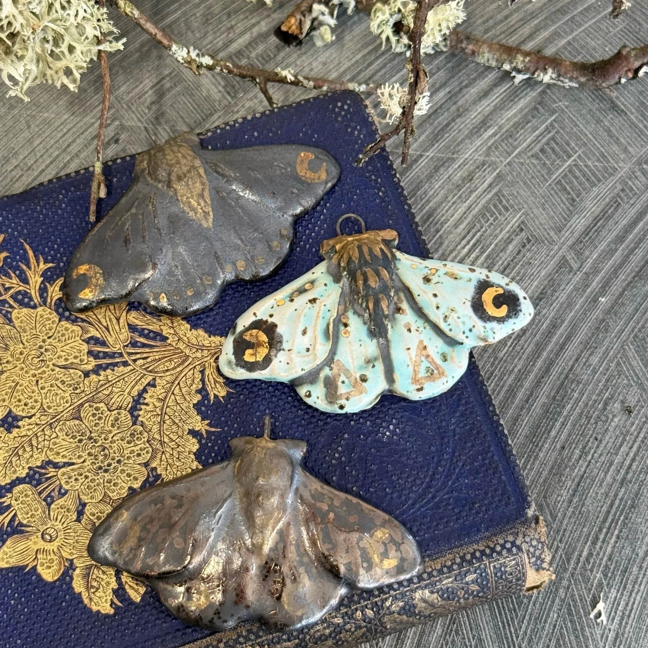Ceramic Moon moth pendant (sample)