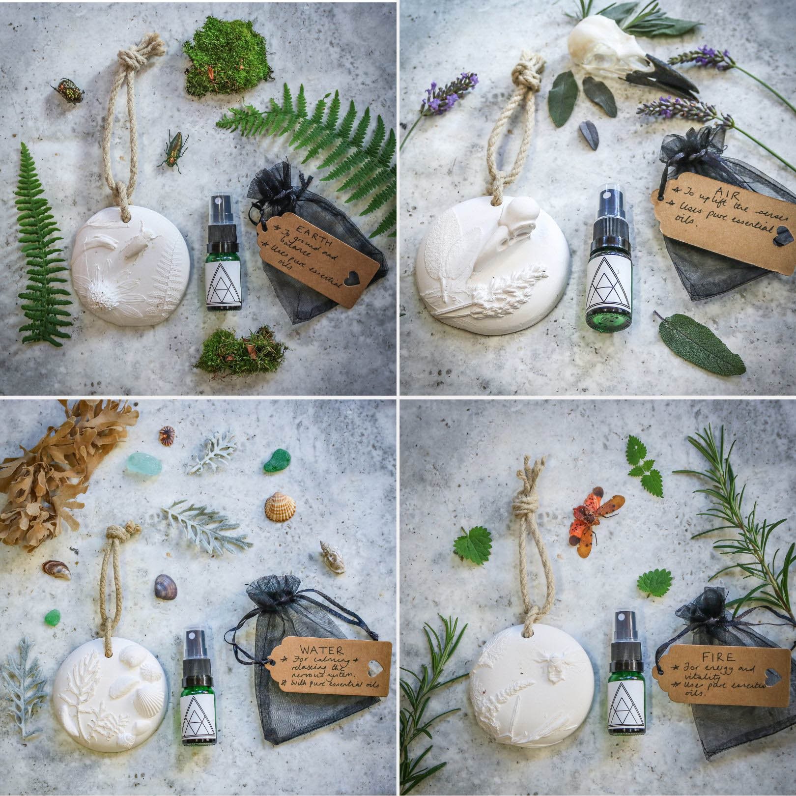 Earth, Fire, Air and Water Elements Essential Oil Diffuser Gift Pack
