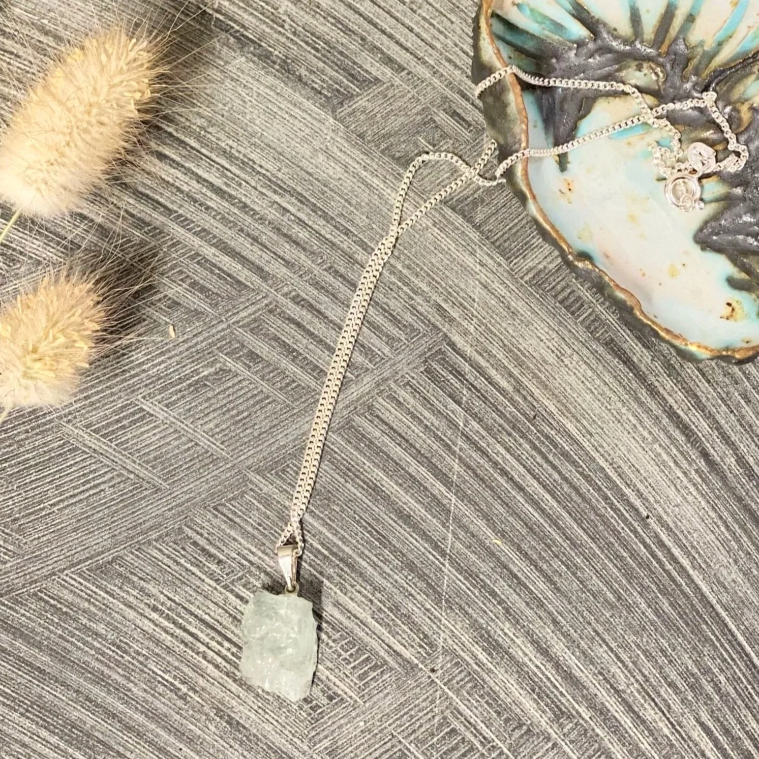 Lucky Aquamarine sterling silver necklace