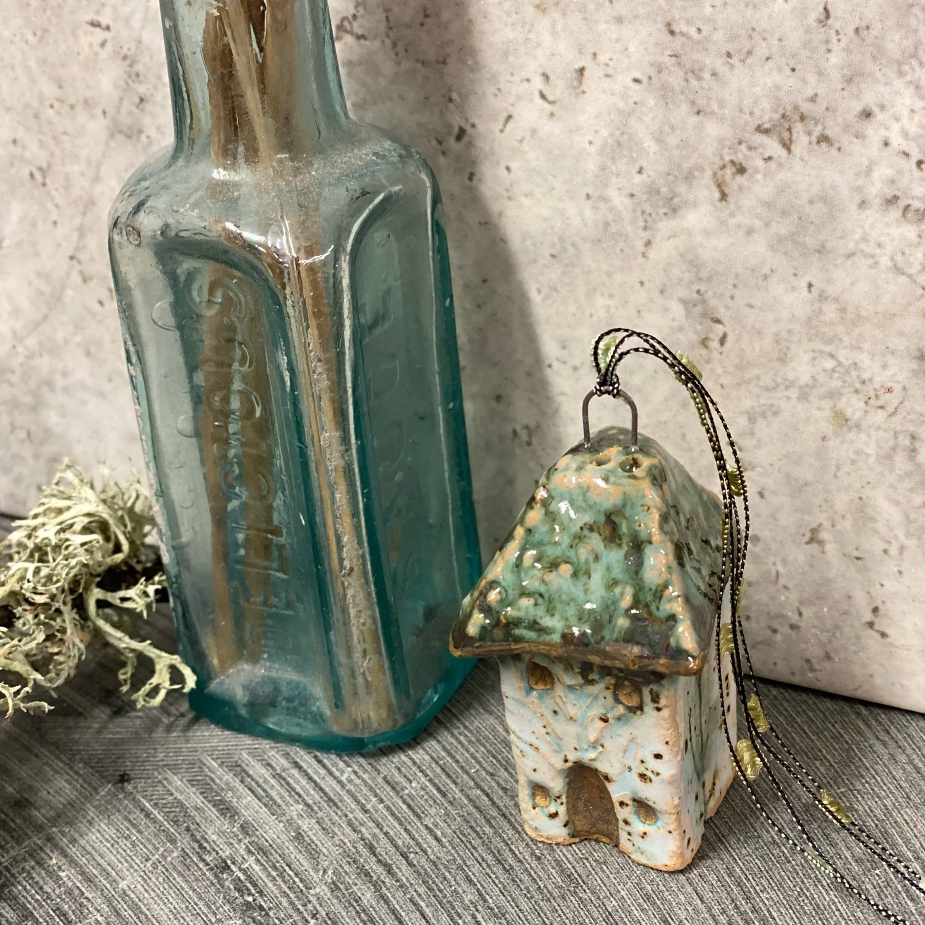 mini Ceramic botanical house hanging