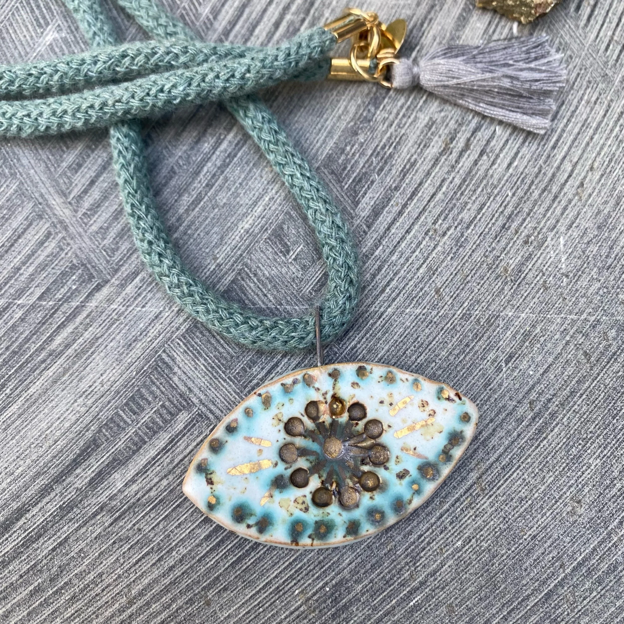 Ceramic magic blue star Eye necklace