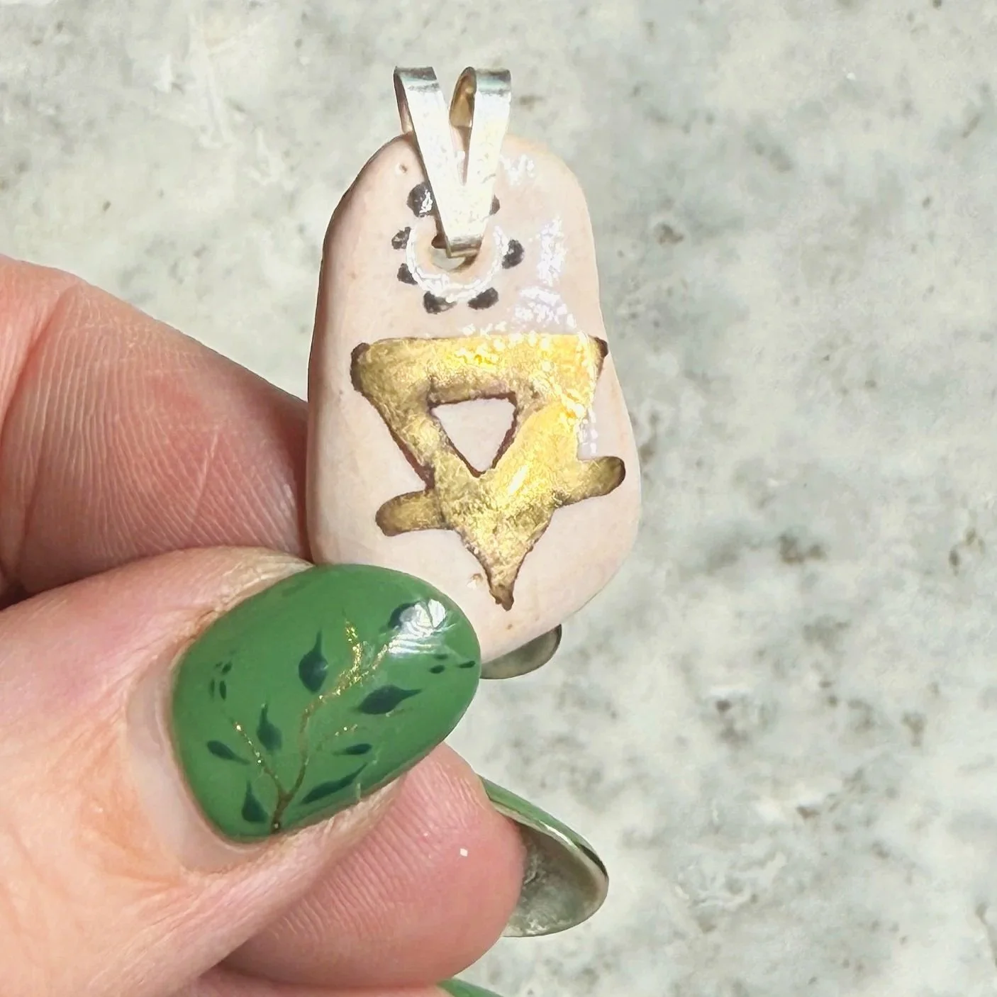 Ceramic sterling silver pendant (sample)