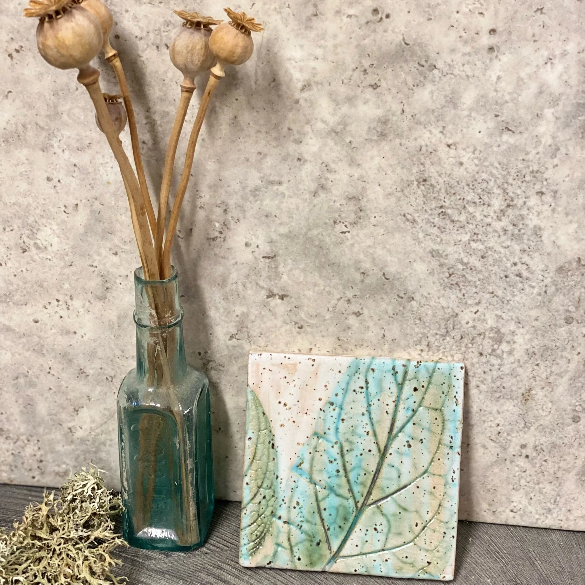 Botanical Alkanet Leaf Tile