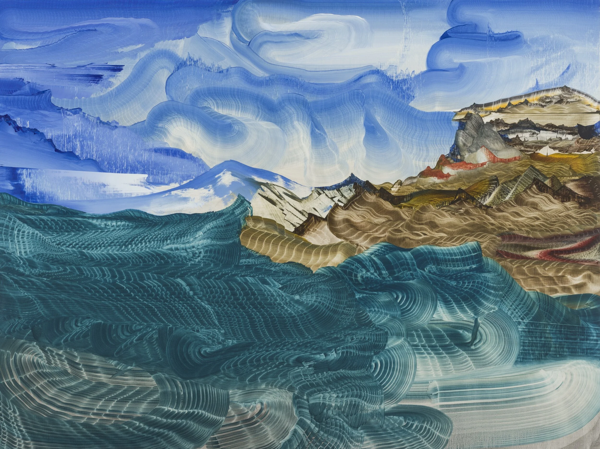 Elliott GREEN,Inhale, Exhale, 2018, Oil on linen, 30 in. x 40 in.Courtesy of the Artist and Pierogi Gallery