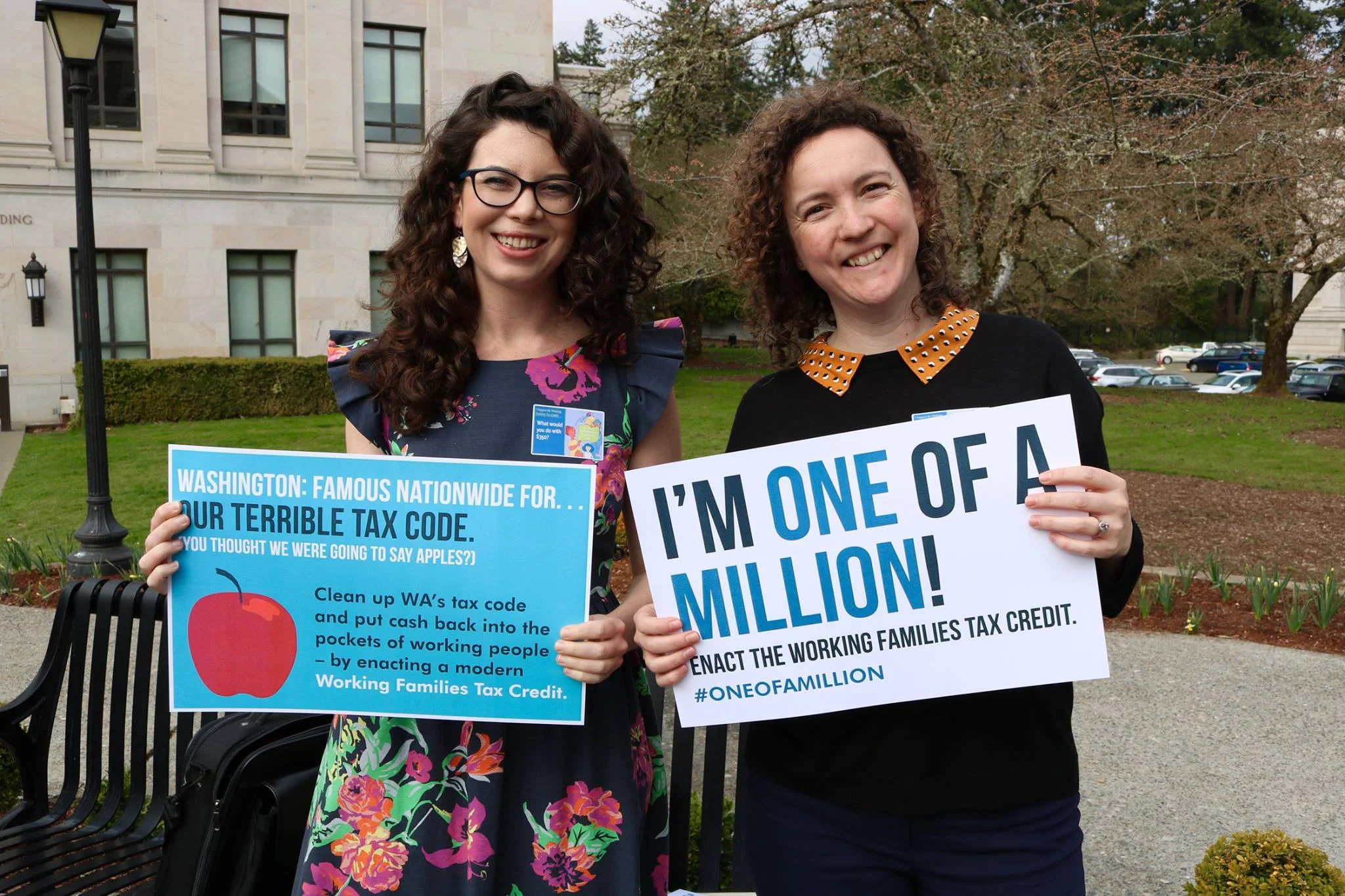 State advocates calling for a Working Families Tax Credit (or Cost-of-Living Refund) at the Washington State Capitol (3/21/19)