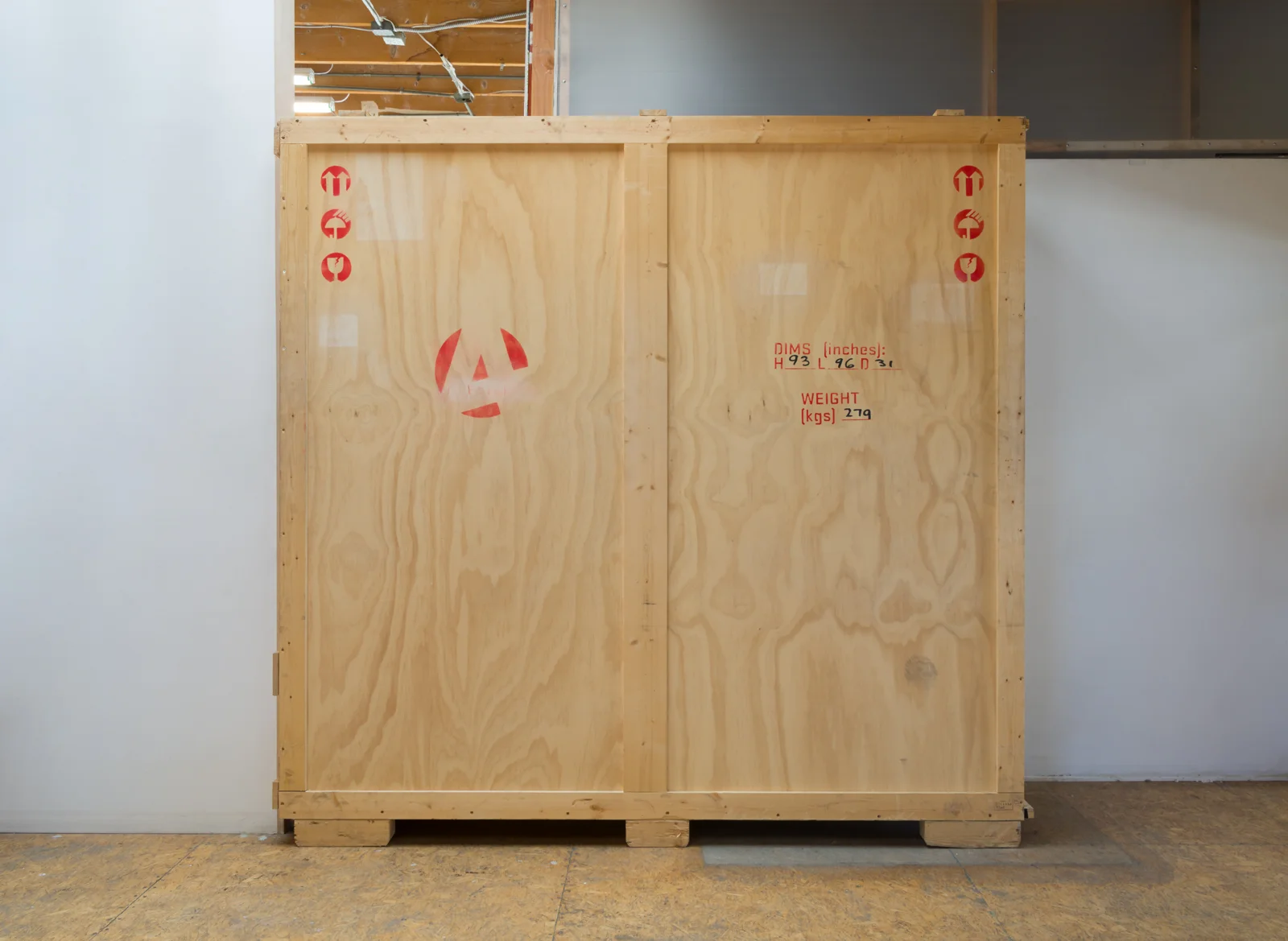 M.L. Dodge Delivery System IV - Basel to BBQ , 2017 wood, canvas, acrylic paint 93 x 96 x 31 in.