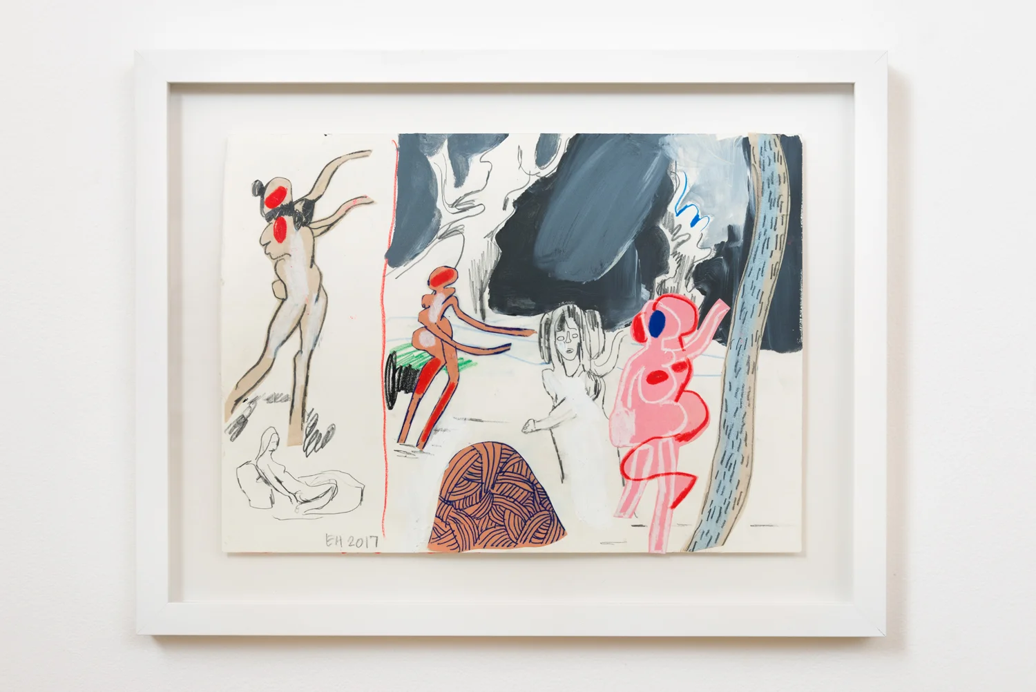 Elizabeth Huey Forest Before Daybreak, 2017 oil, acrylic, china marker, collage, pencil, and watercolor on paper 14 ¼ x 18 ¼ in.