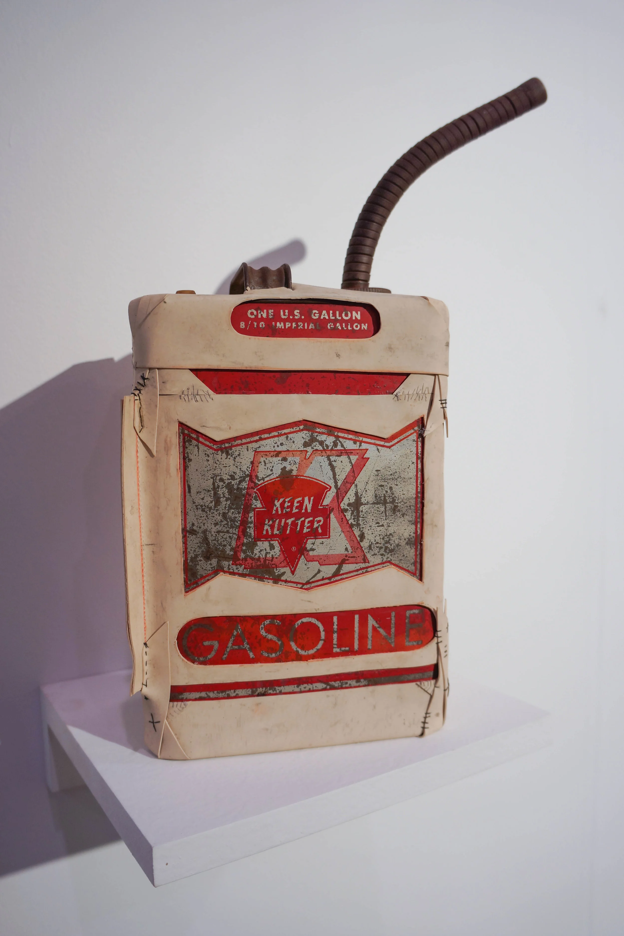 Camille Schefter One U.S. Gallon , 2017 Keen Kutter gasoline can, tattoo skins, ink 16 x 11 x 4 ½ in.