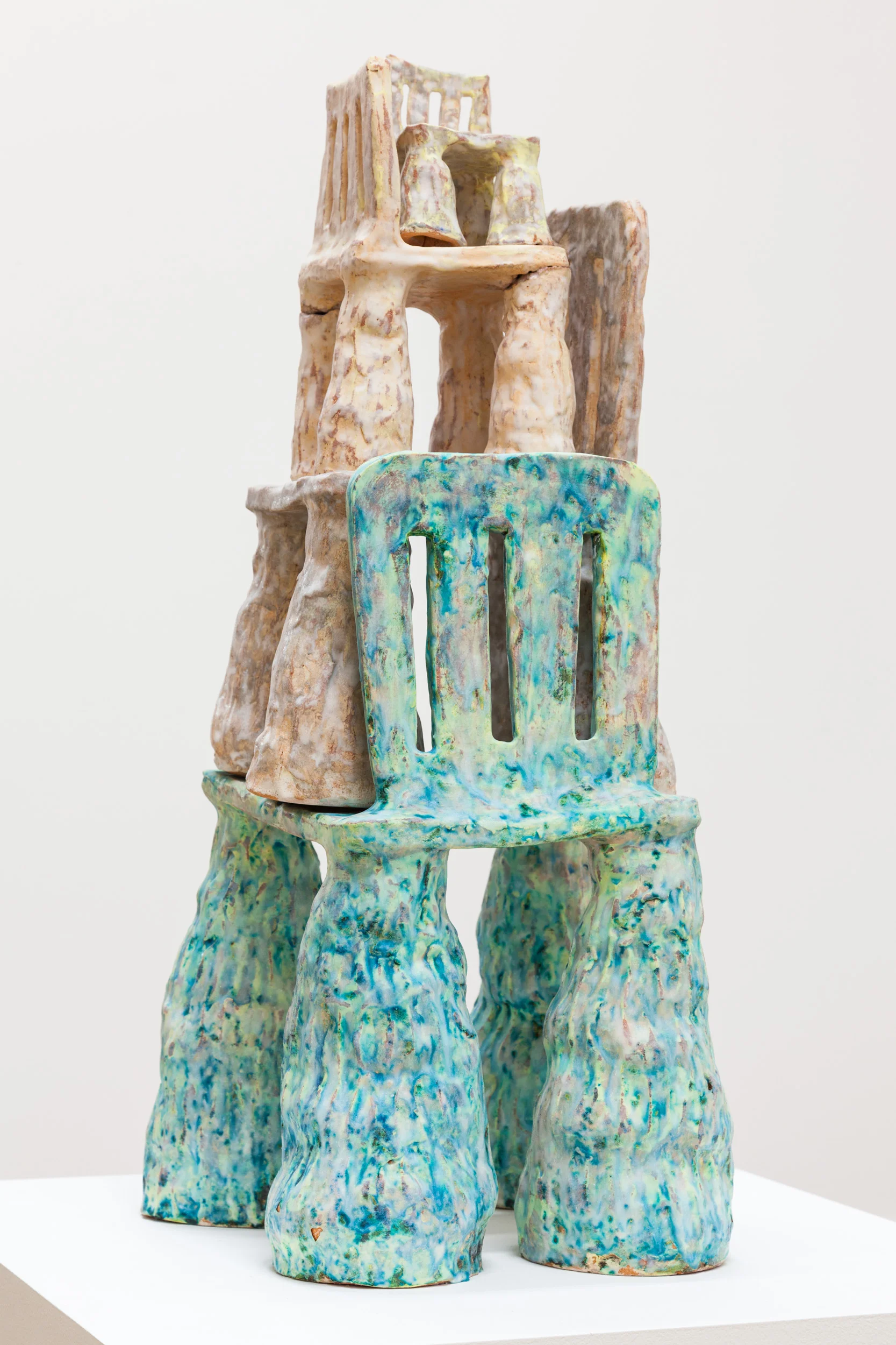 Sarah Wilson Chair Stack , 2017 glazed terra cotta 30 x 14 x 14 in.