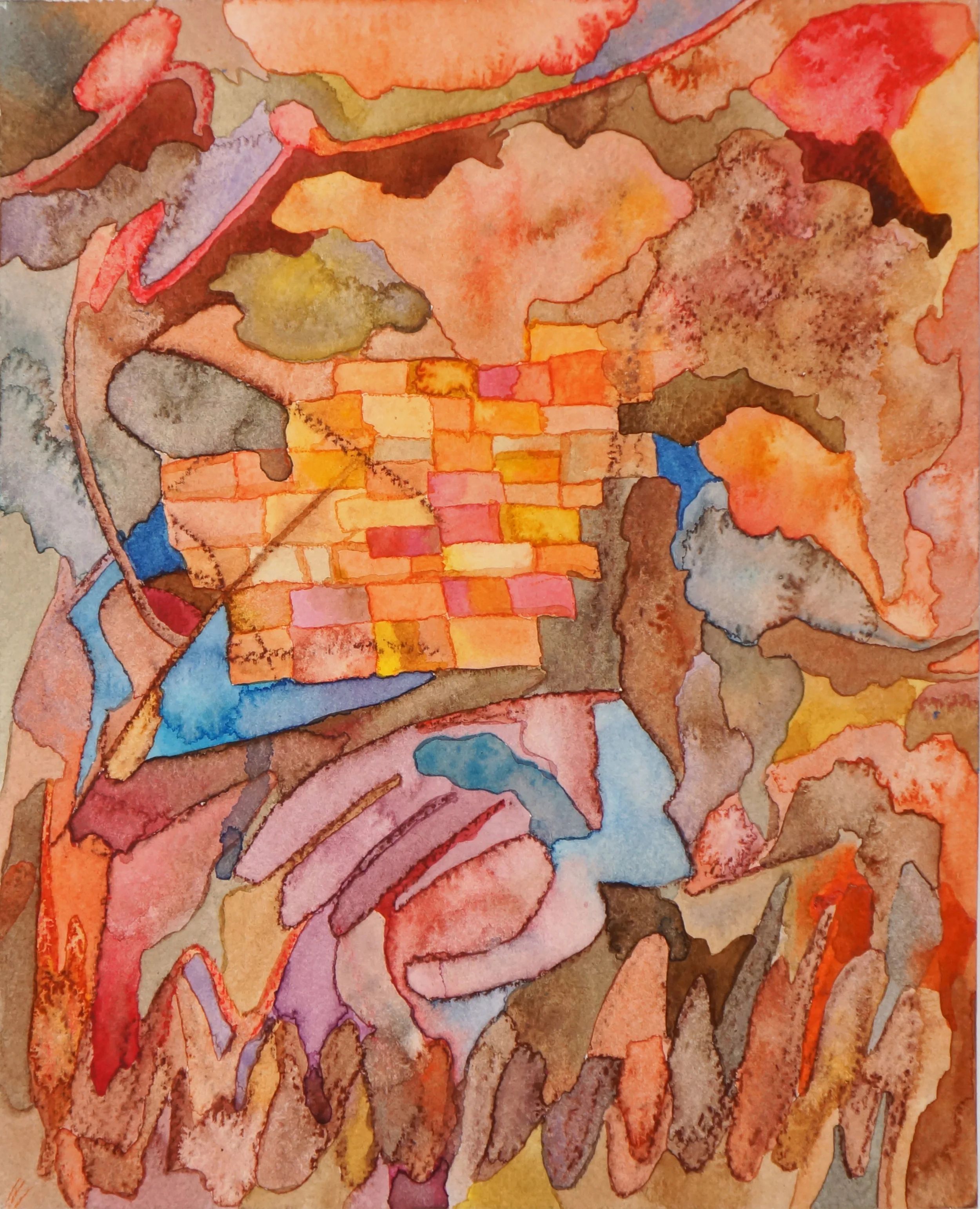 Maximus Jacobo Valentine Oppenheimer (meatgrinder) I am my own infinite replica, 2018 watercolor on paper 10 ½ x 8 ½ in.