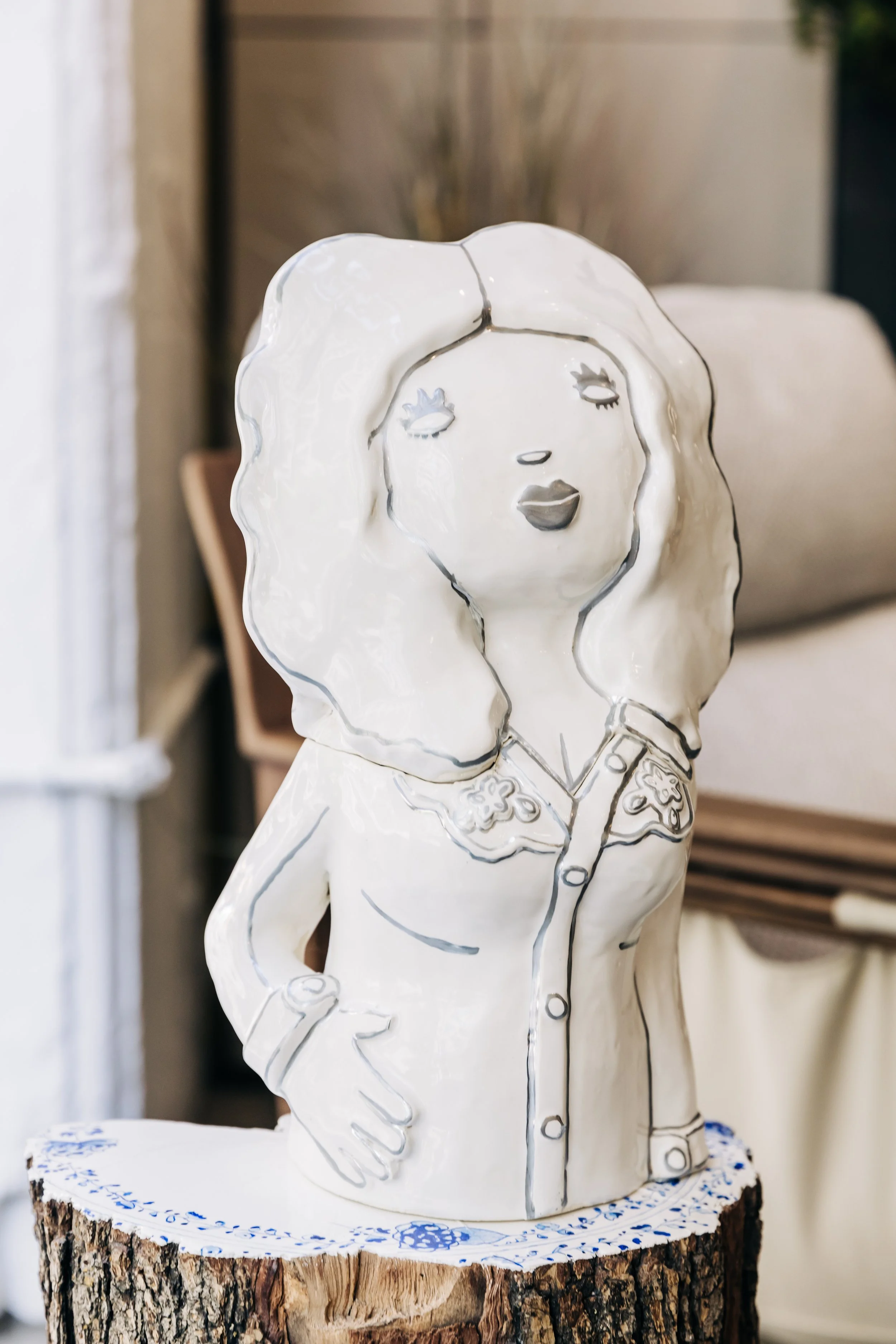 Hazy Mae ceramic Cookie Jars, Flower Vases and Wish Jars - in