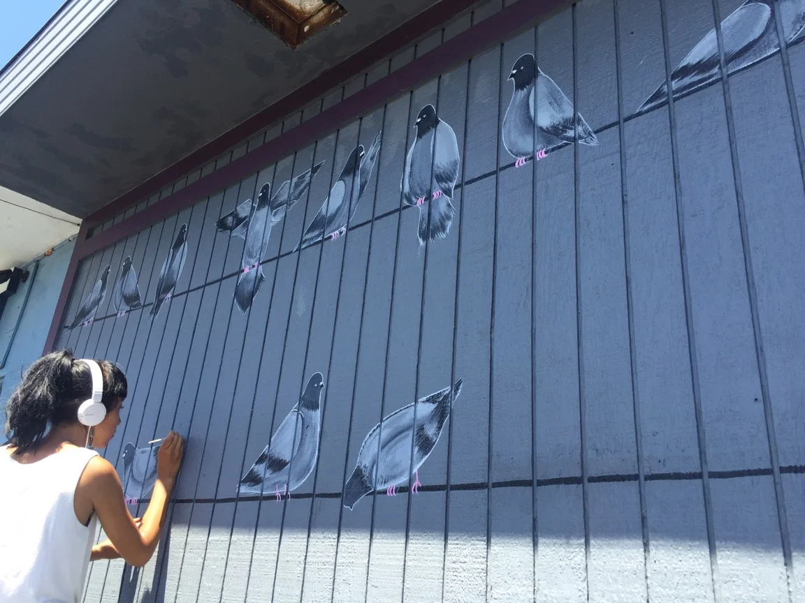Machete Beer House Pigeon mural