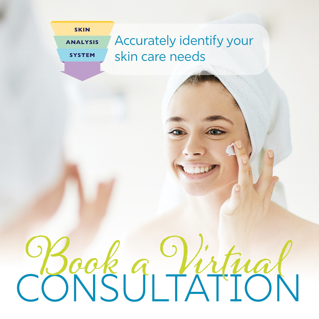 We now offer virtual consultations where we use the Unique Skin Analysis System to accurately identify your skin care needs. We also offer gift cards! A $100 dollar gift card can be used towards our products and services (like our virtual consultatio