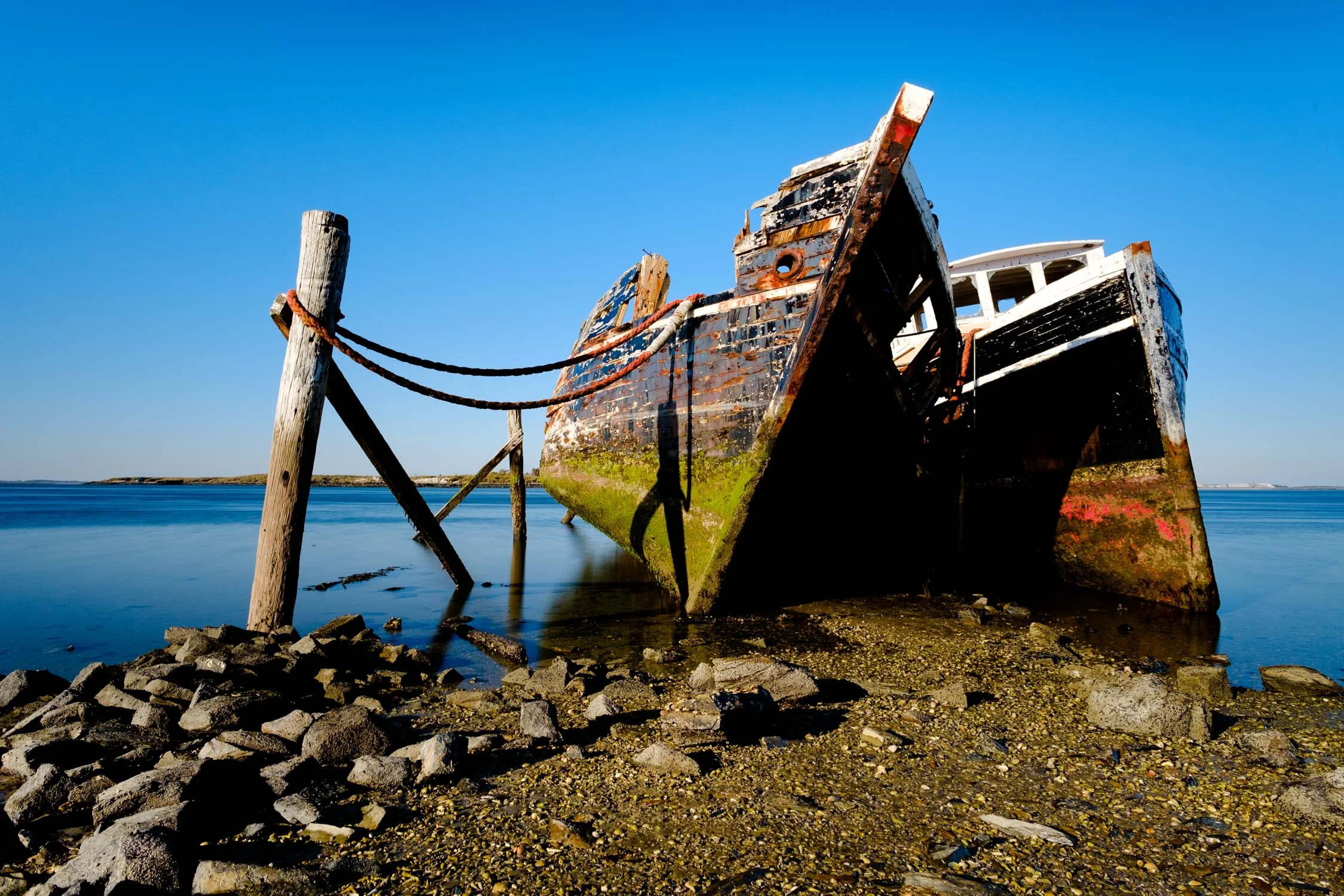 These two ships moored together formed the basis of my subject matter for the location. There are older more skeletal shipwrecks, but I found the size of these 2 really appealing.