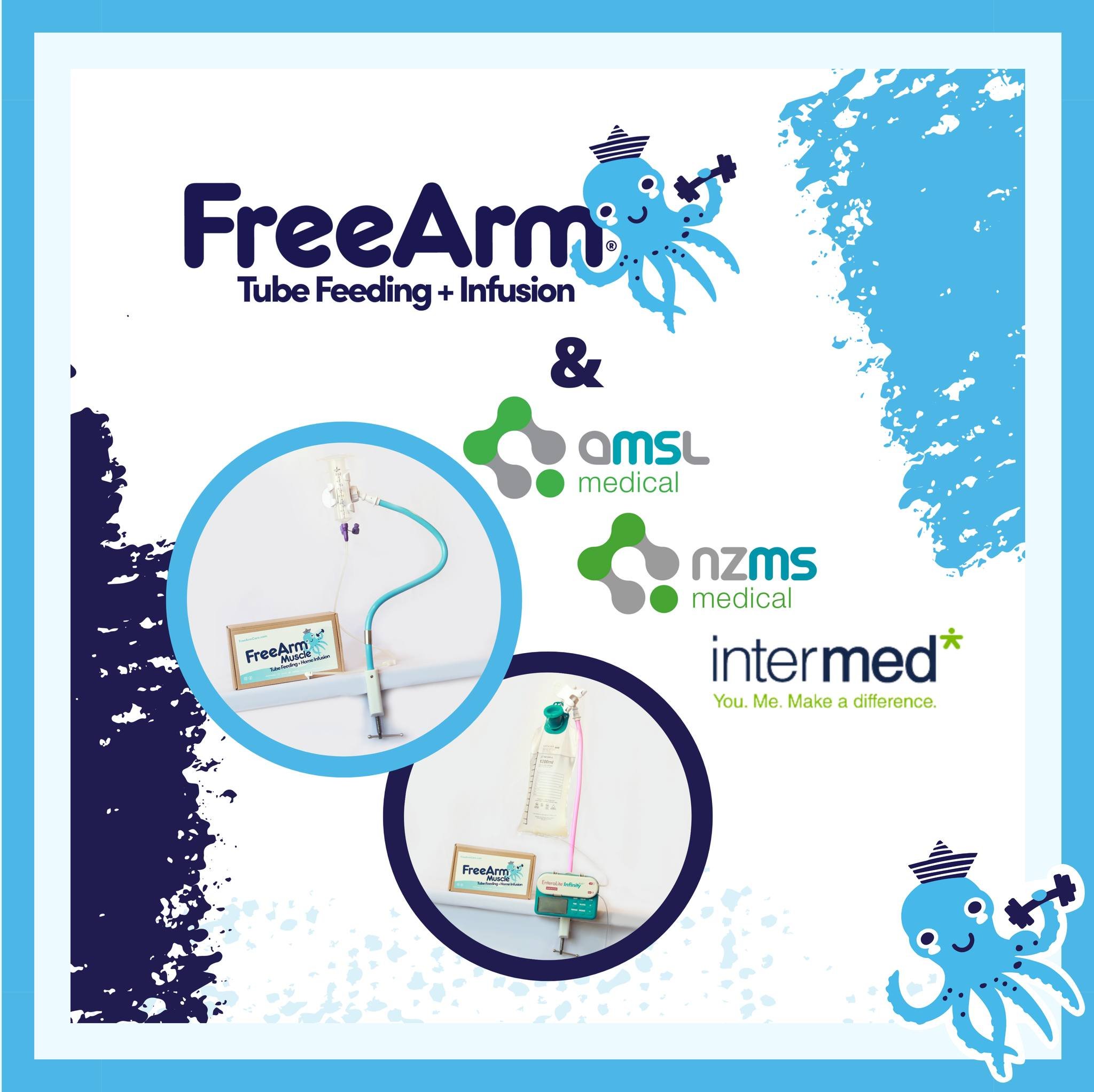 .
We have fun news for our Aussie and New Zealand tubie families! AMSL and NZMS is now InterMed Medical and they are proud to provide the FreeArm to all Tubies down under! They will also work with you to have the FreeArm covered with NDIS funds.
🇳🇿