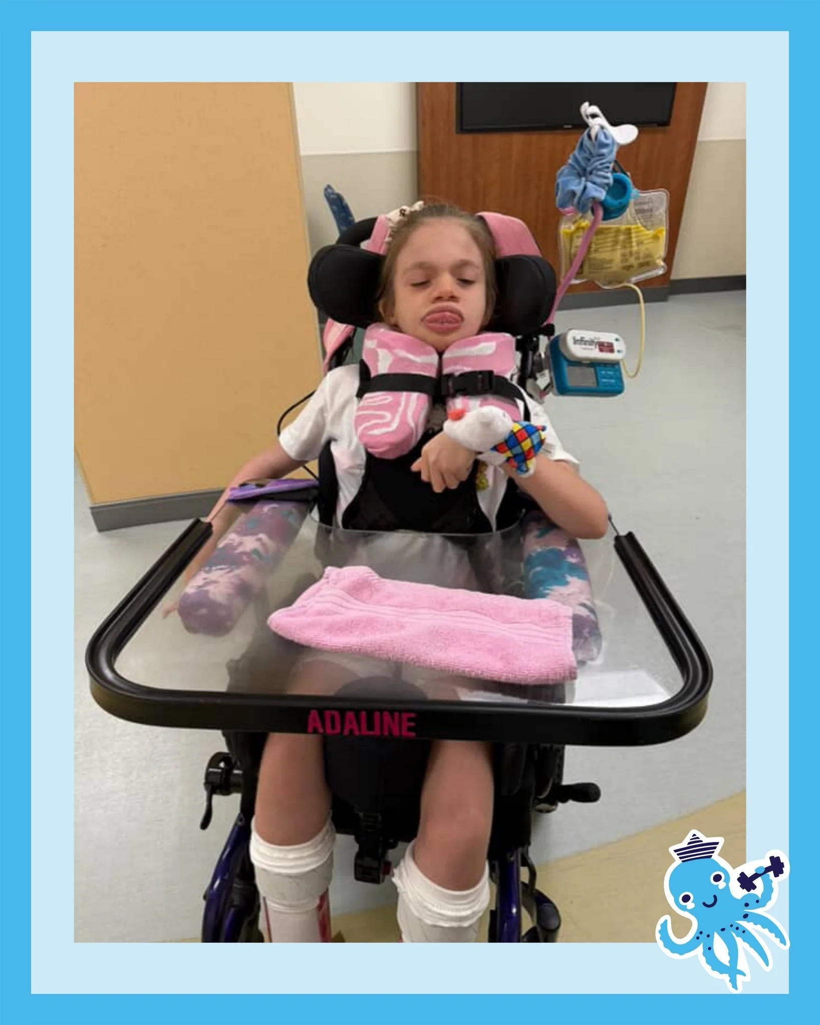 Supergirl! 🦸🏻&zwj;♀️

#feedingpump #feedingtubelife #tubielife #tubefeeding #ngtube #freearm #pumpfed #wheelchairlife #njtube #feedingtube #specialneedsjourney #feedingtubeawareness #freearmfan #tubie #tubefed #gtube #medicallycomplex #feedingtubes