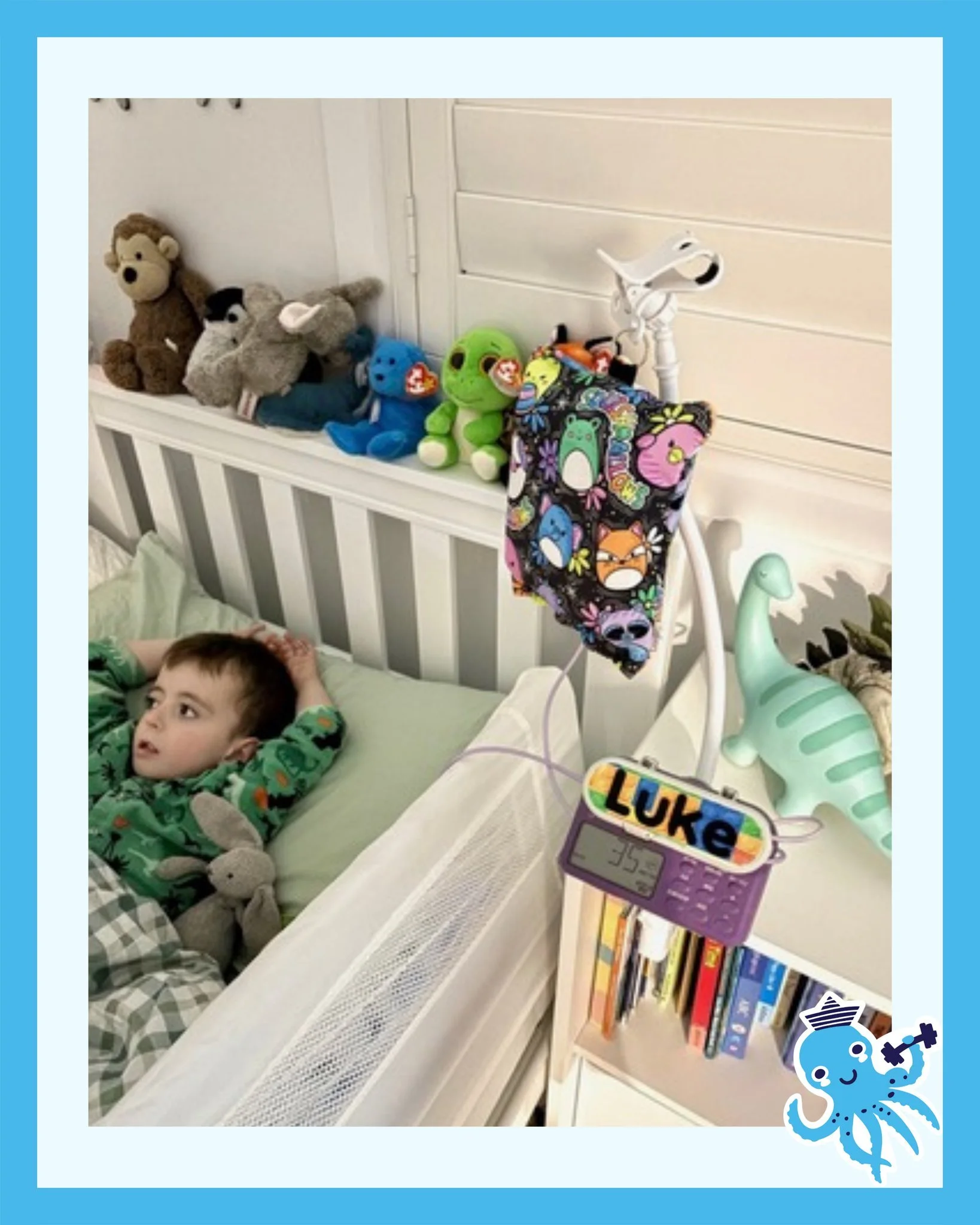 Luke has an awesome setup thanks to @tubiefunau!

#feedingpump #feedingtubelife #tubielife #tubefeeding #ngtube #freearm #pumpfed  #wheelchairlife #njtube #feedingtube #specialneedsjourney #feedingtubeawareness #freearmfan #tubie #tubefed #gtube #med
