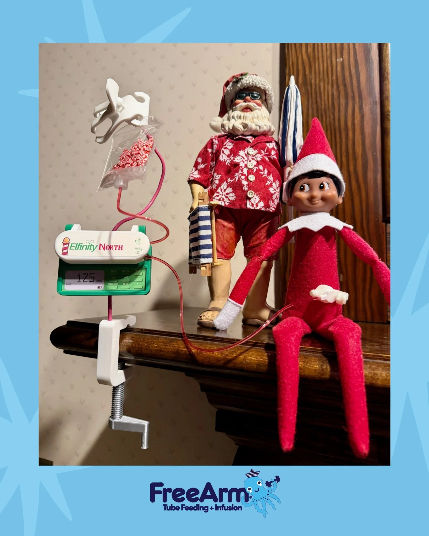 Tubias is hanging out with the big guy himself!

#breakfastwithsanta with his Tiny Toy FreeArm and Elfinity pump from @thebutterflypig!

🎅🏽🎅🏽🎅🏽