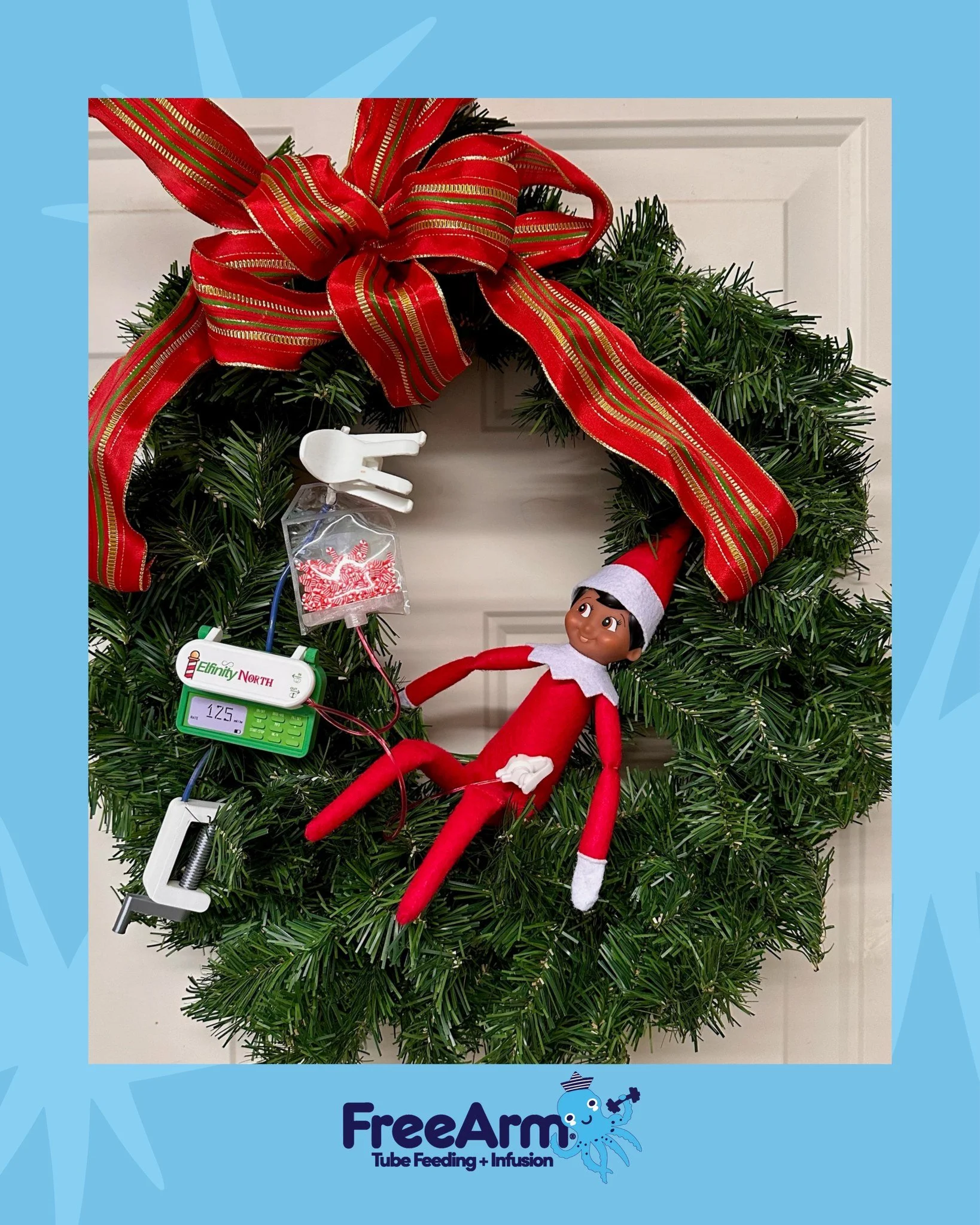 Tubias is the door greeter at the office today v grabbing a quick snack with his Tiny Toy FreeArm and Elfinity pump from @thebutterflypig!!

#allarewelcome #freearmfriends