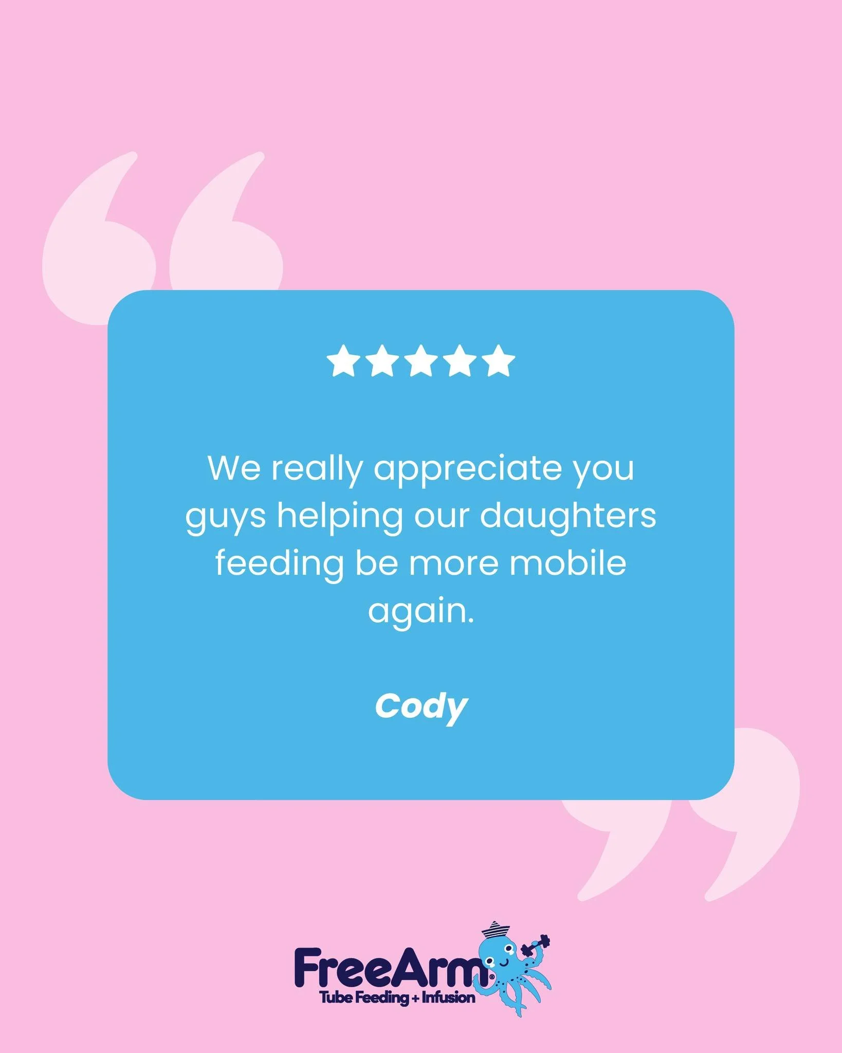 You're an amazing dad, Cody! Glad we could help get your FreeArm back up and working!

We stand by our product. If you ever have an issue with your FreeArm, email or message us and we will see how we can get it taken care of for you. We want to make 
