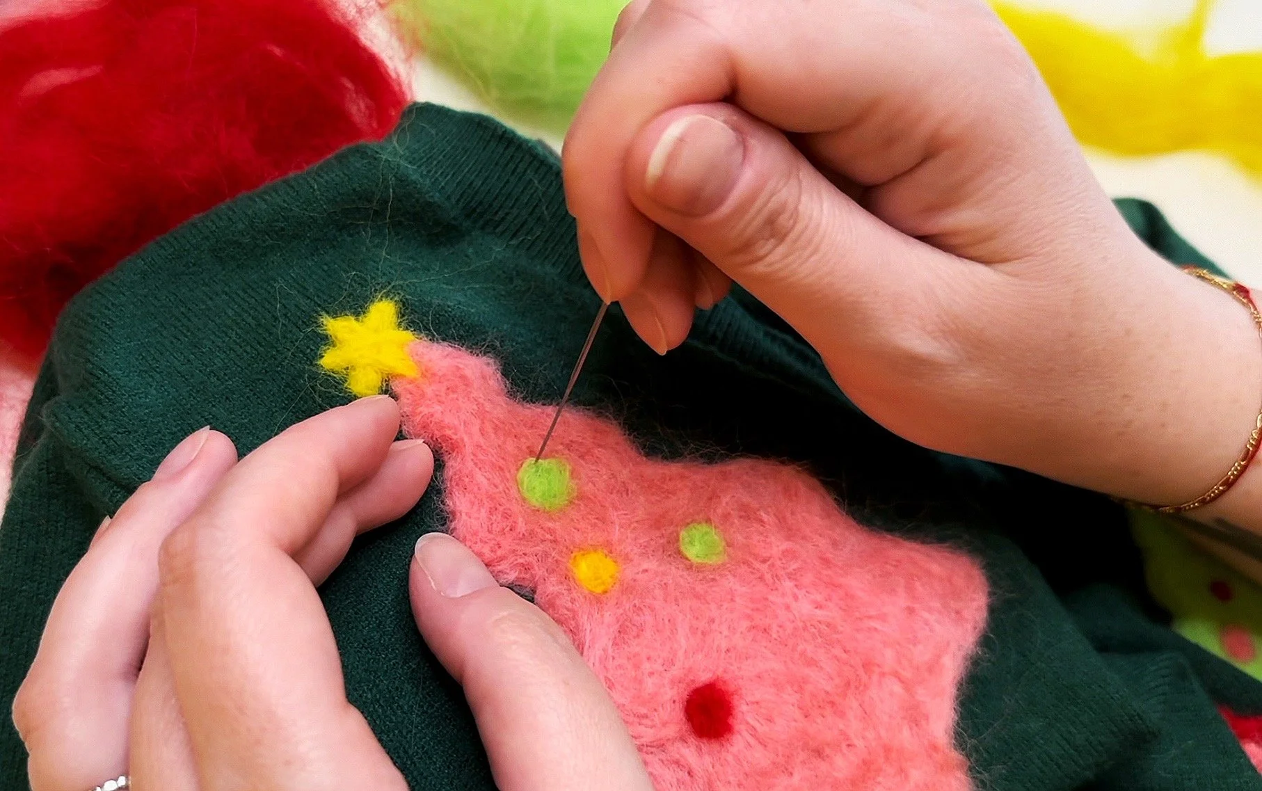 Needle Felted Holiday Sweaters (Brooklyn)