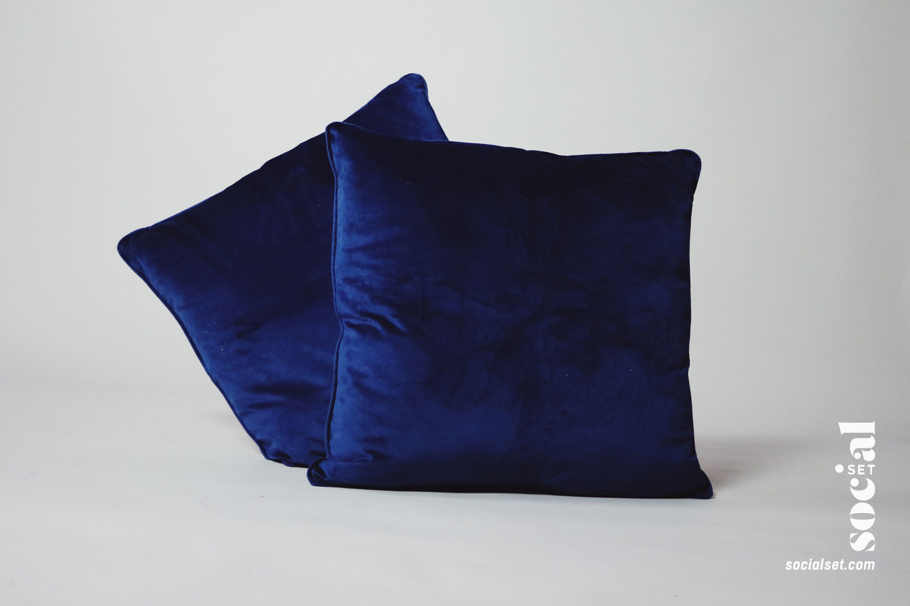Blue Velvet Pillow Props