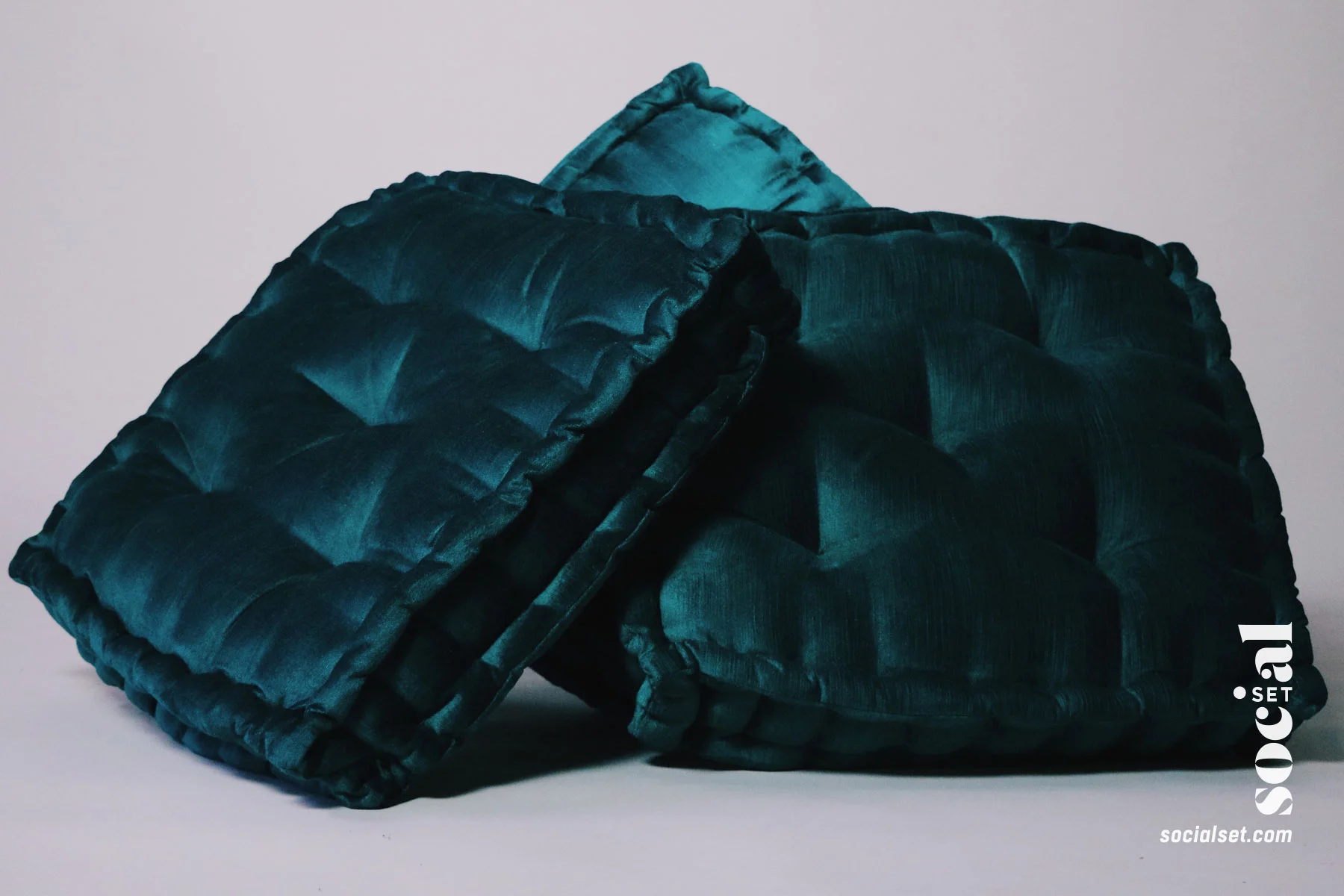 Emerald Green Velvet Floor Pillows