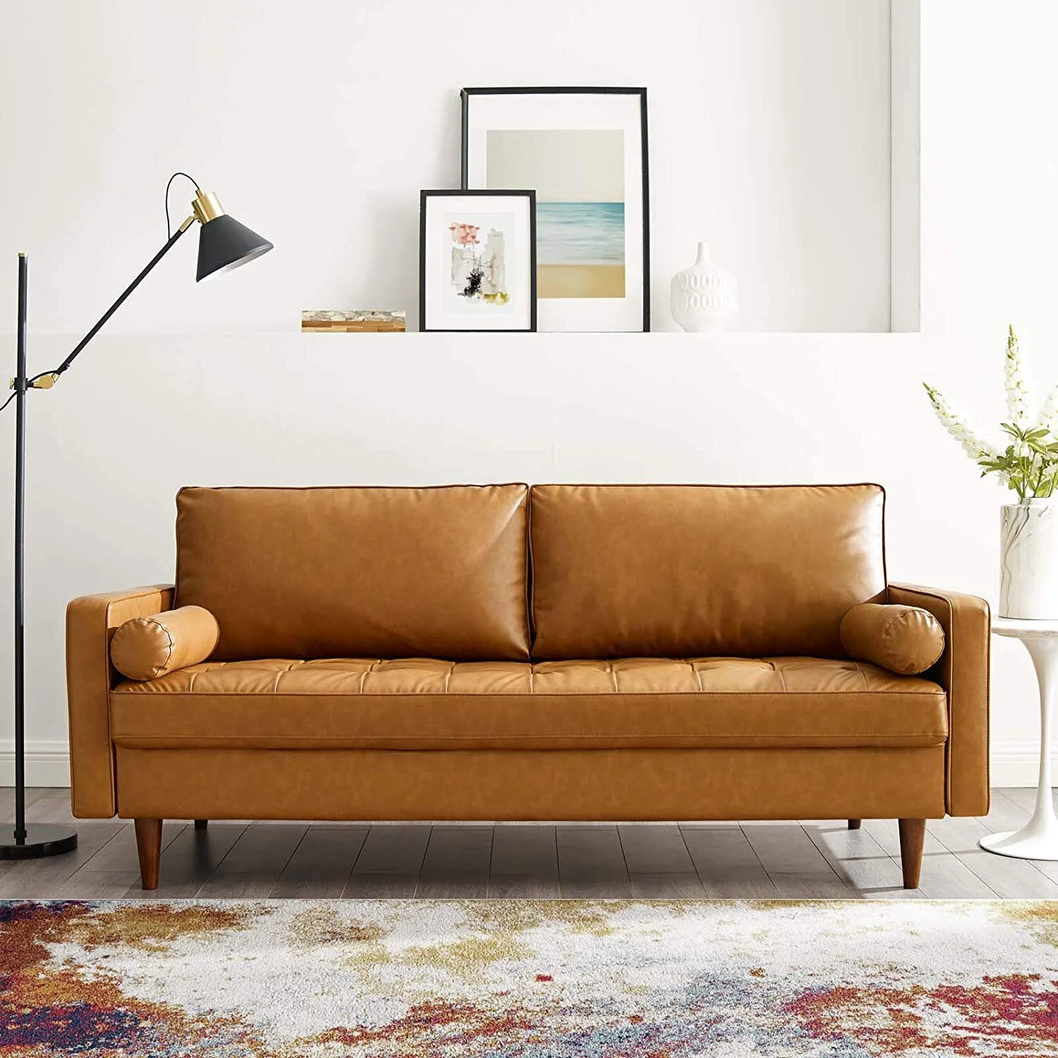 Faux Leather Sofa