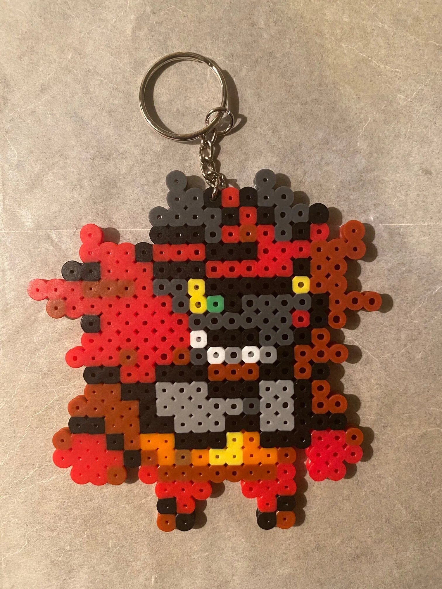 Incineroar bead keychain