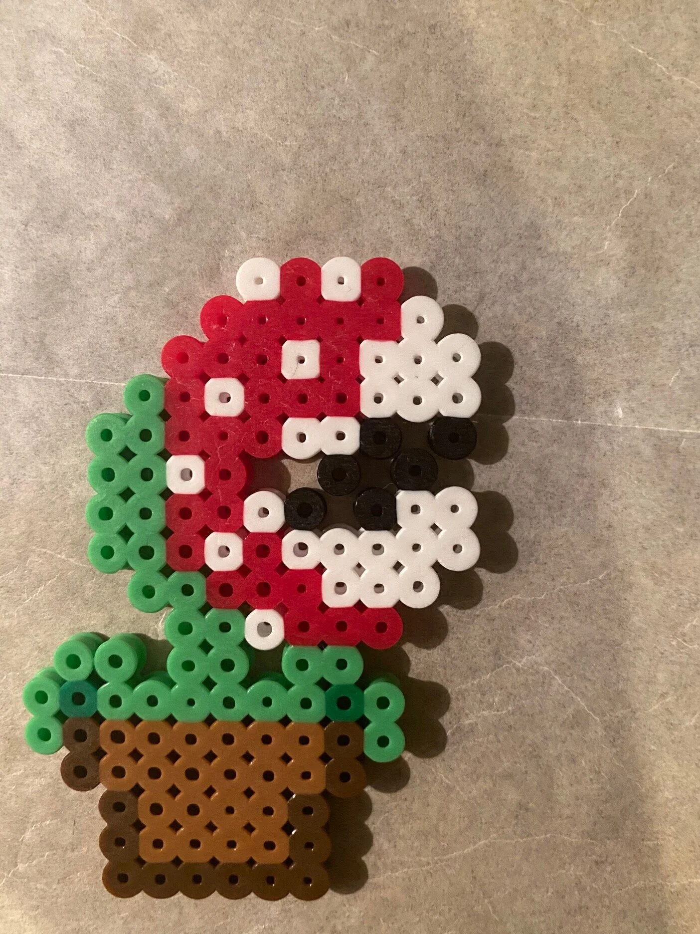 Piranha Plant bead keychain