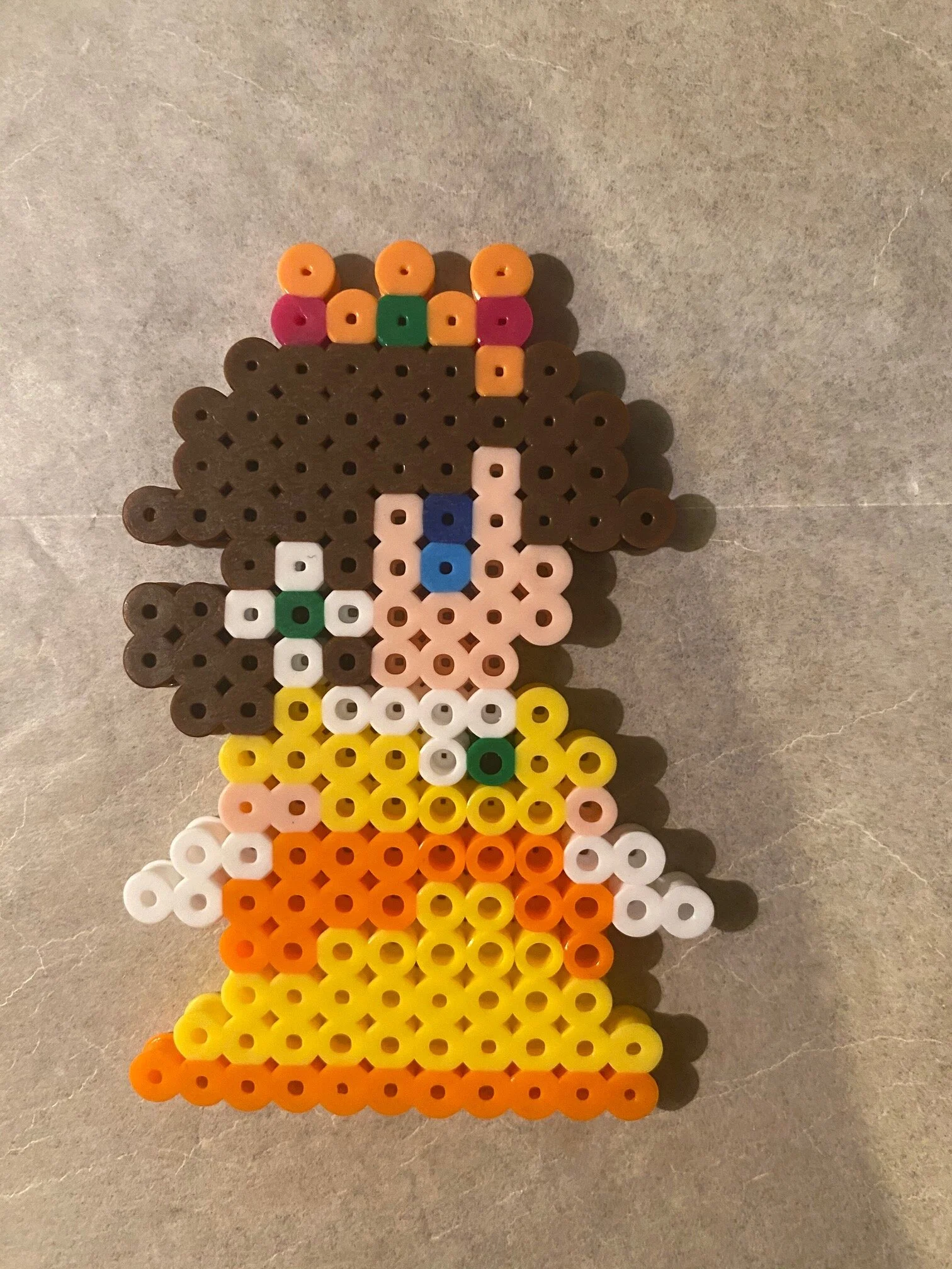 Daisy bead keychain