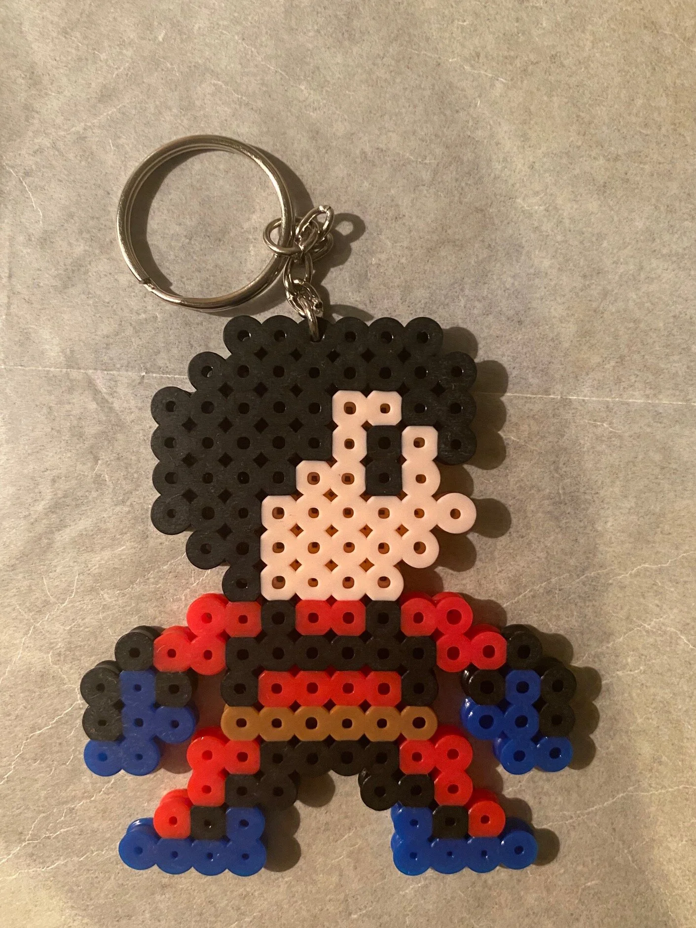 Mii Brawler bead keychain
