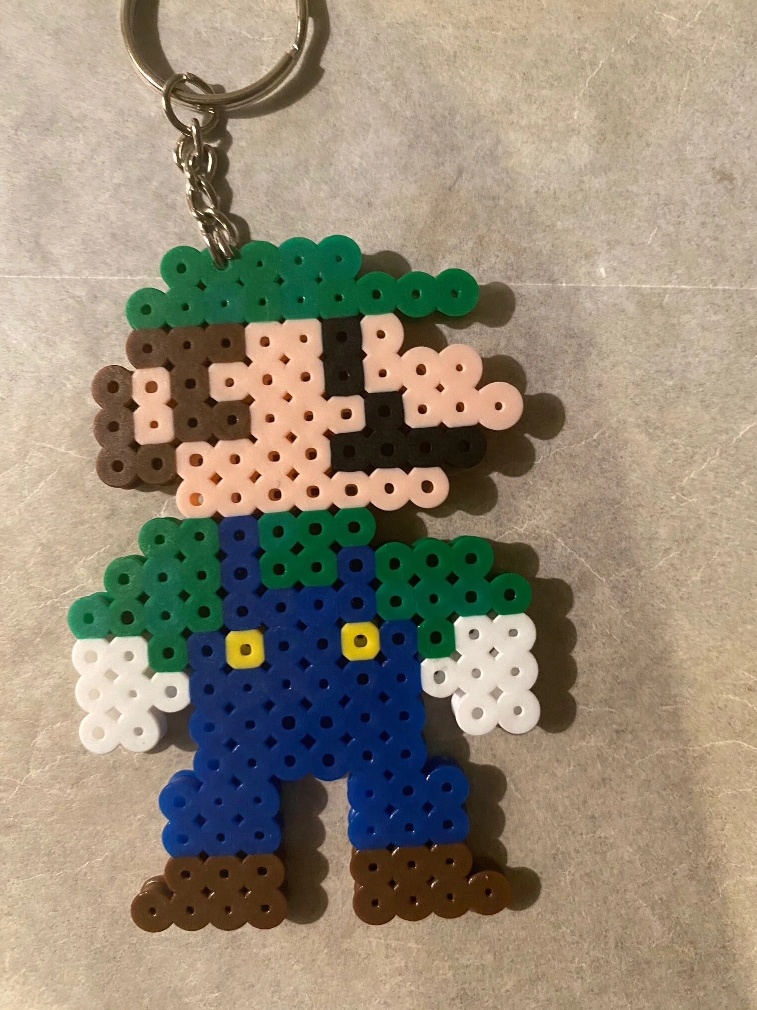 Luigi bead keychain