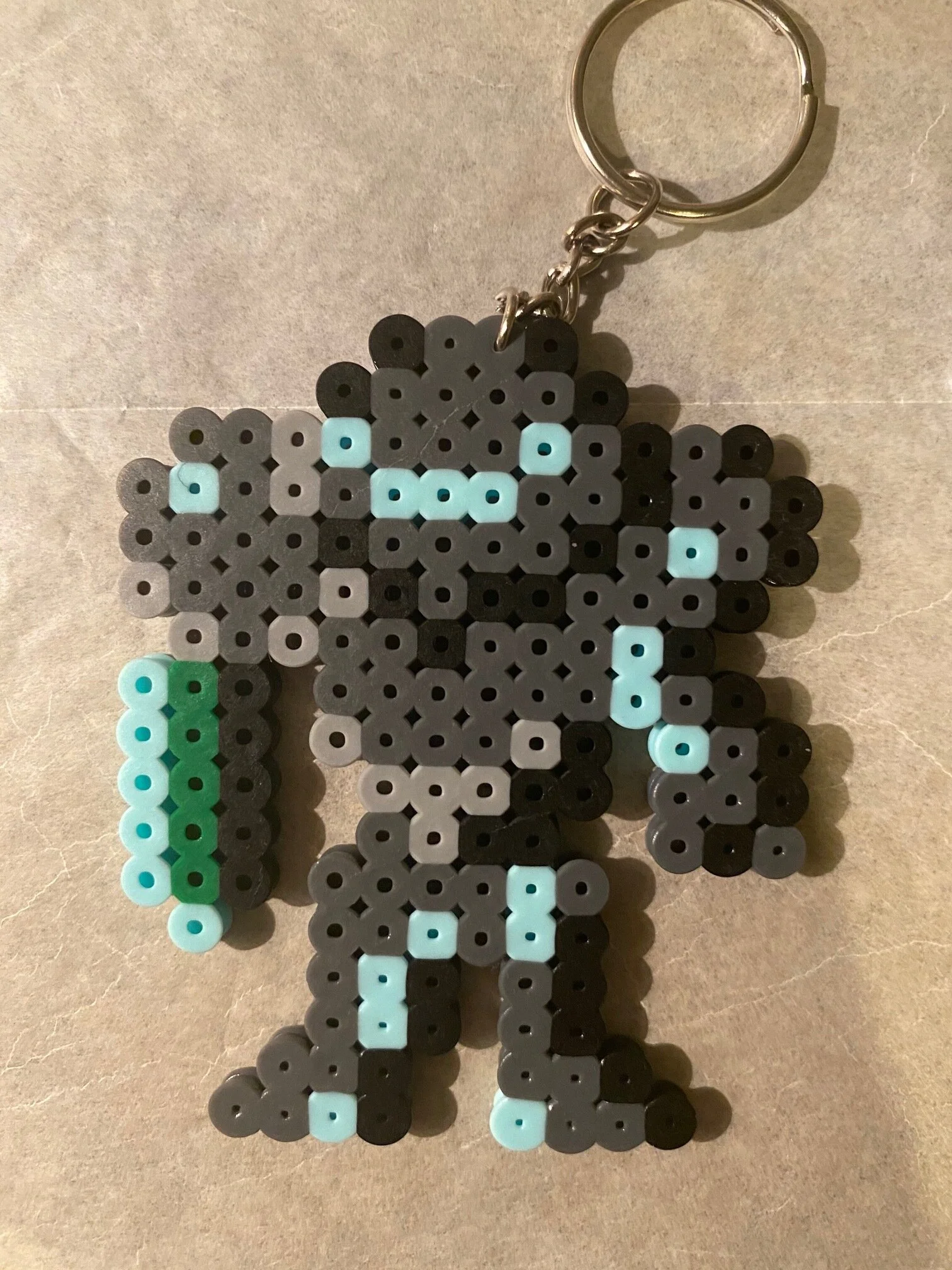 Dark Samus bead keychain