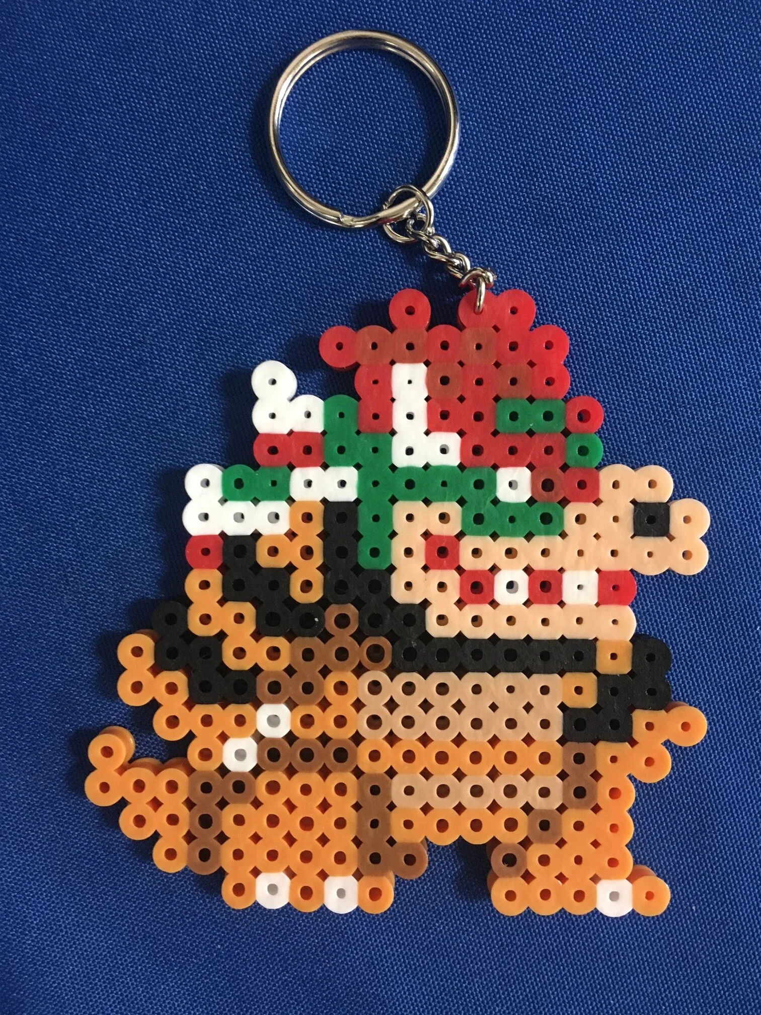 Bowser bead keychain
