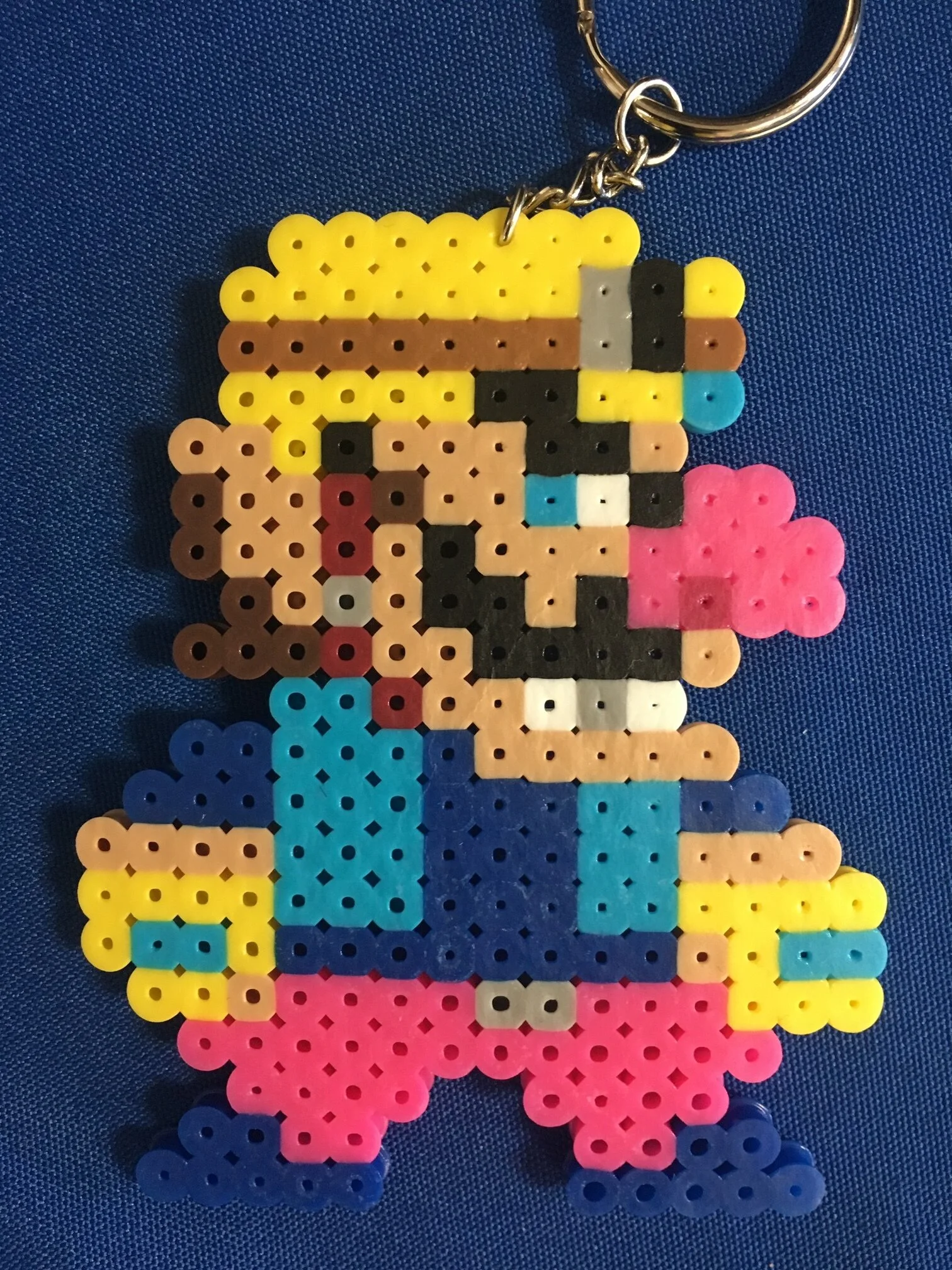 Wario bead keychain