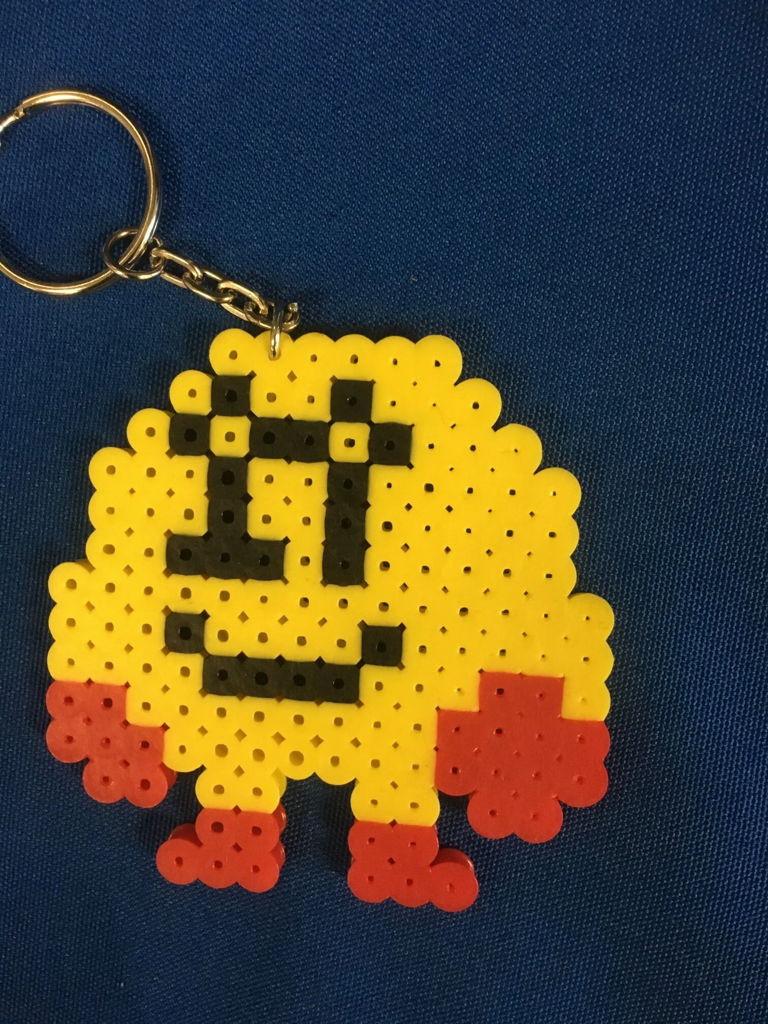 Pacman bead keychain