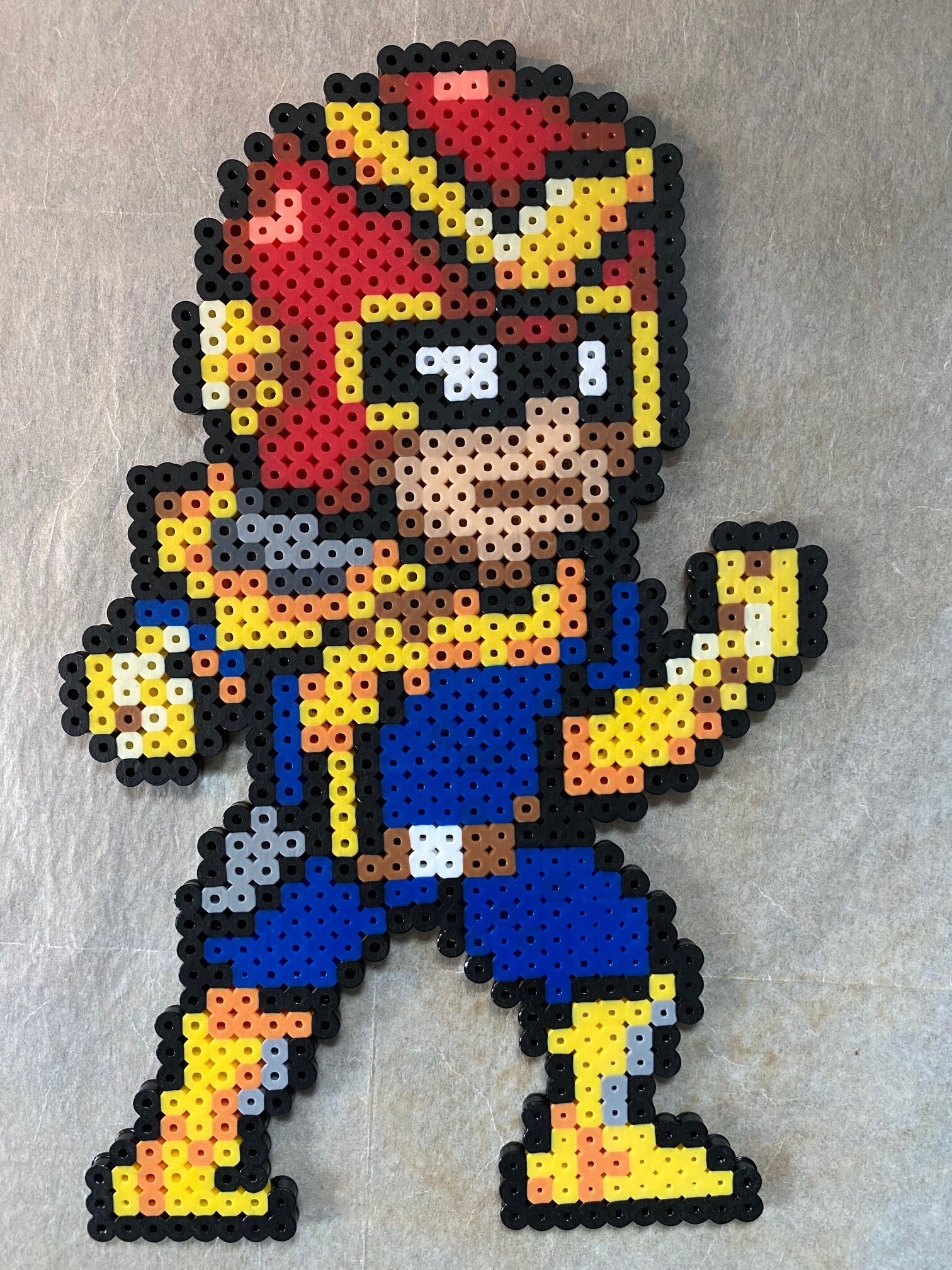 Captain Falcon perler bead sprite