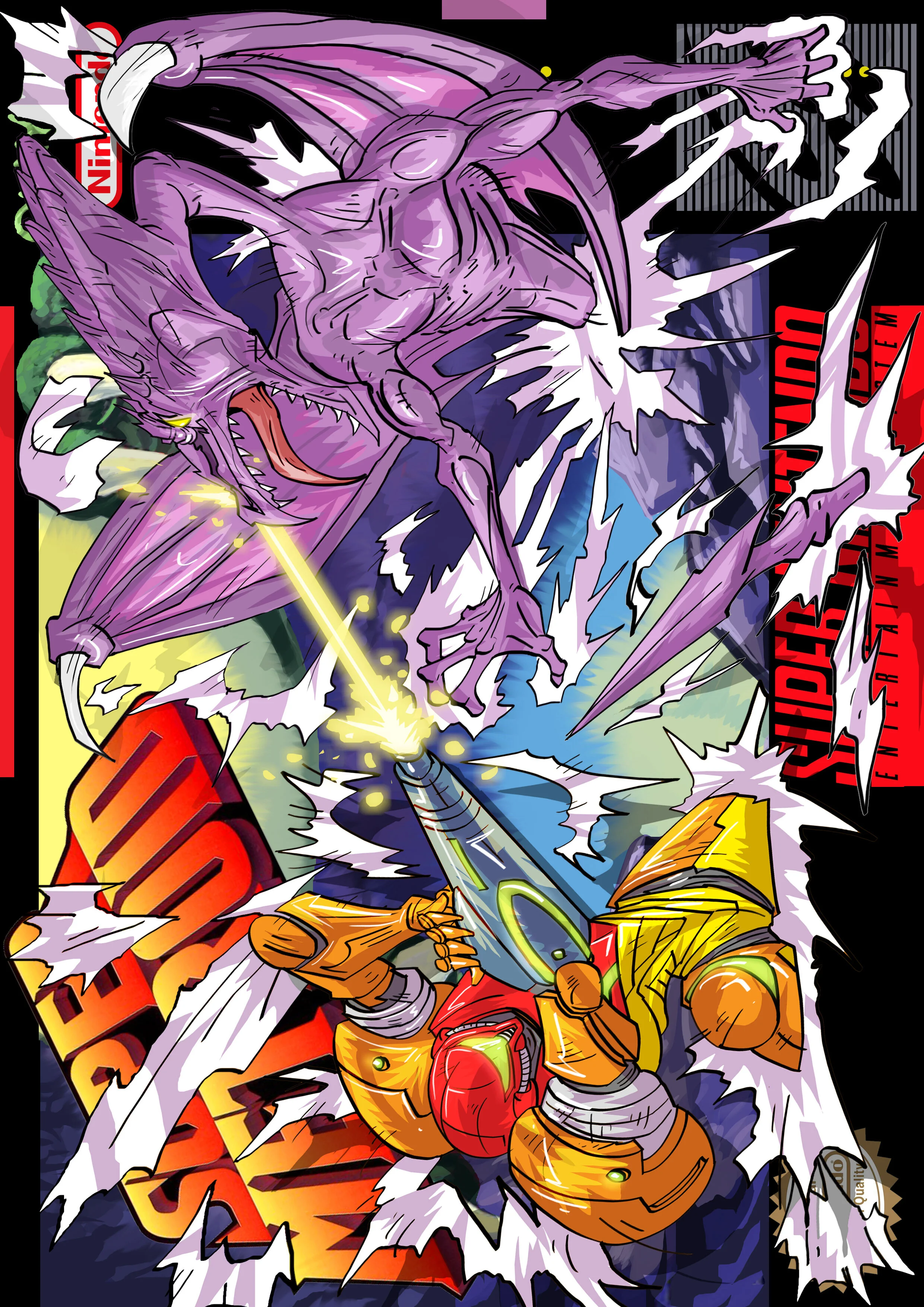 Super Metroid Game Cover Poster Print 11x17