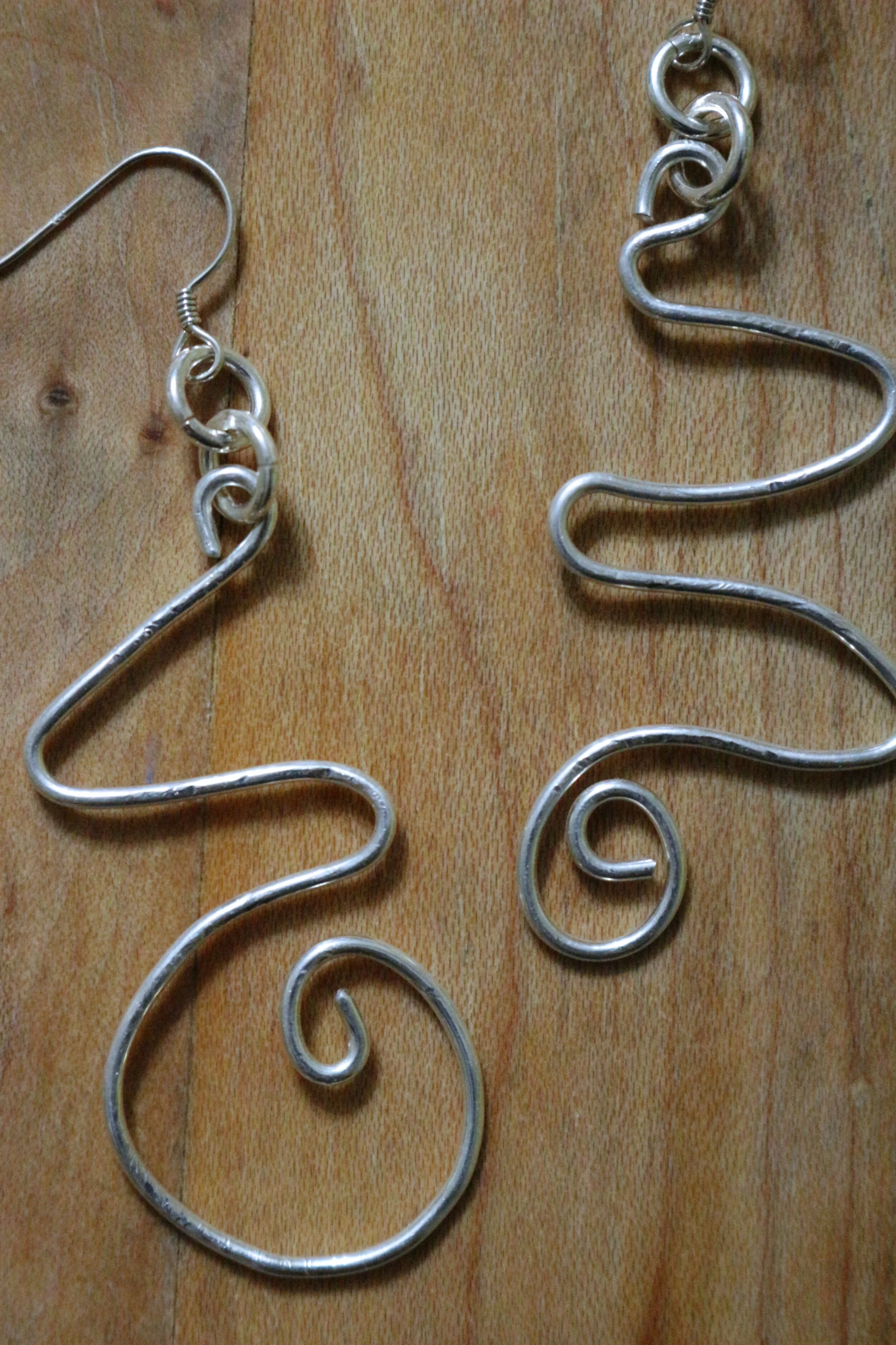Sterling Silver Mismatched Wave Earrings