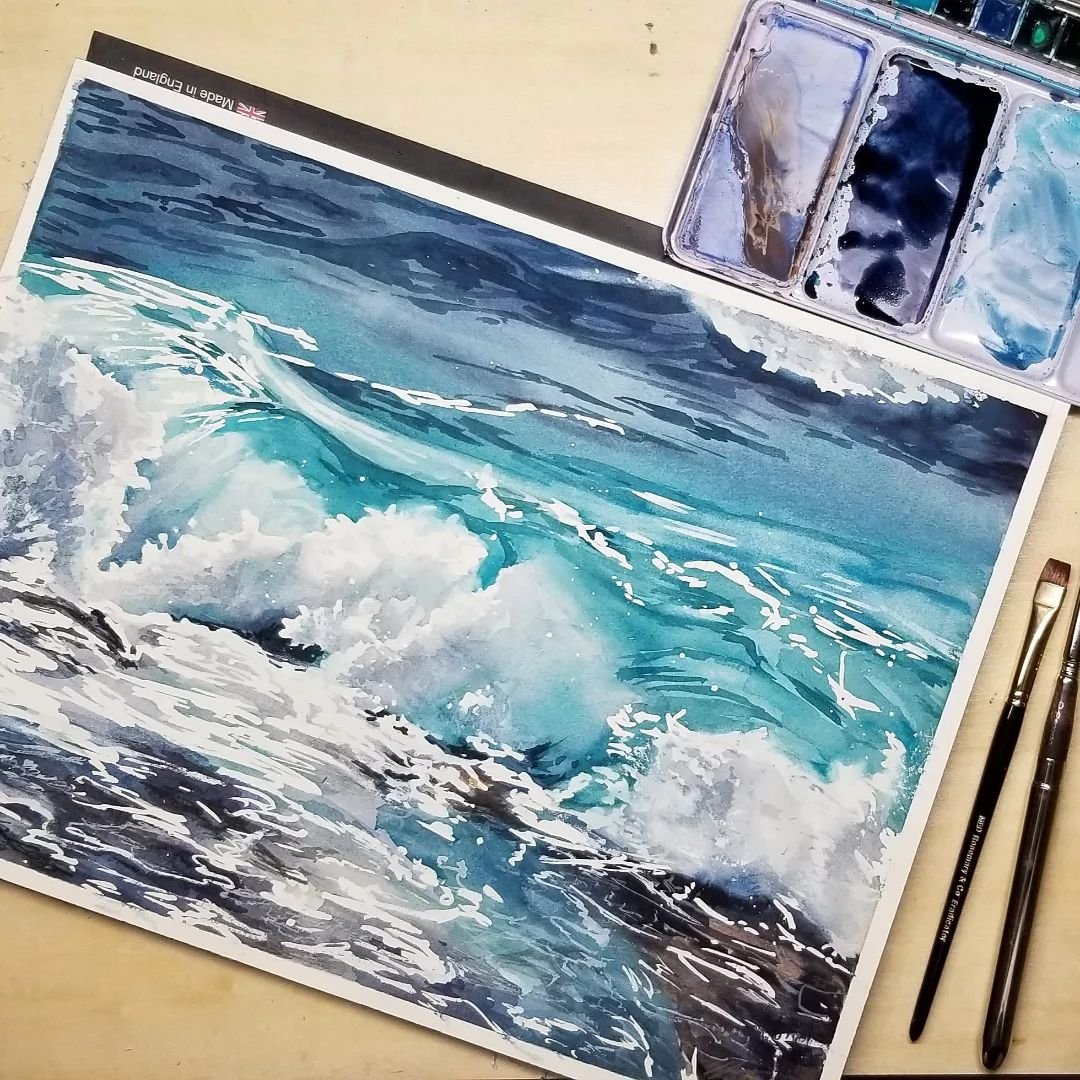 This is a study for a large piece I'm gonna be doing! I'm working on a series of Seascapes. This is going to be the 1st piece, but also my largest piece to date at 40&quot;x 32&quot;!

I hope this goes well!!!🤞🏼

#watercolor #watercolourart #waterc