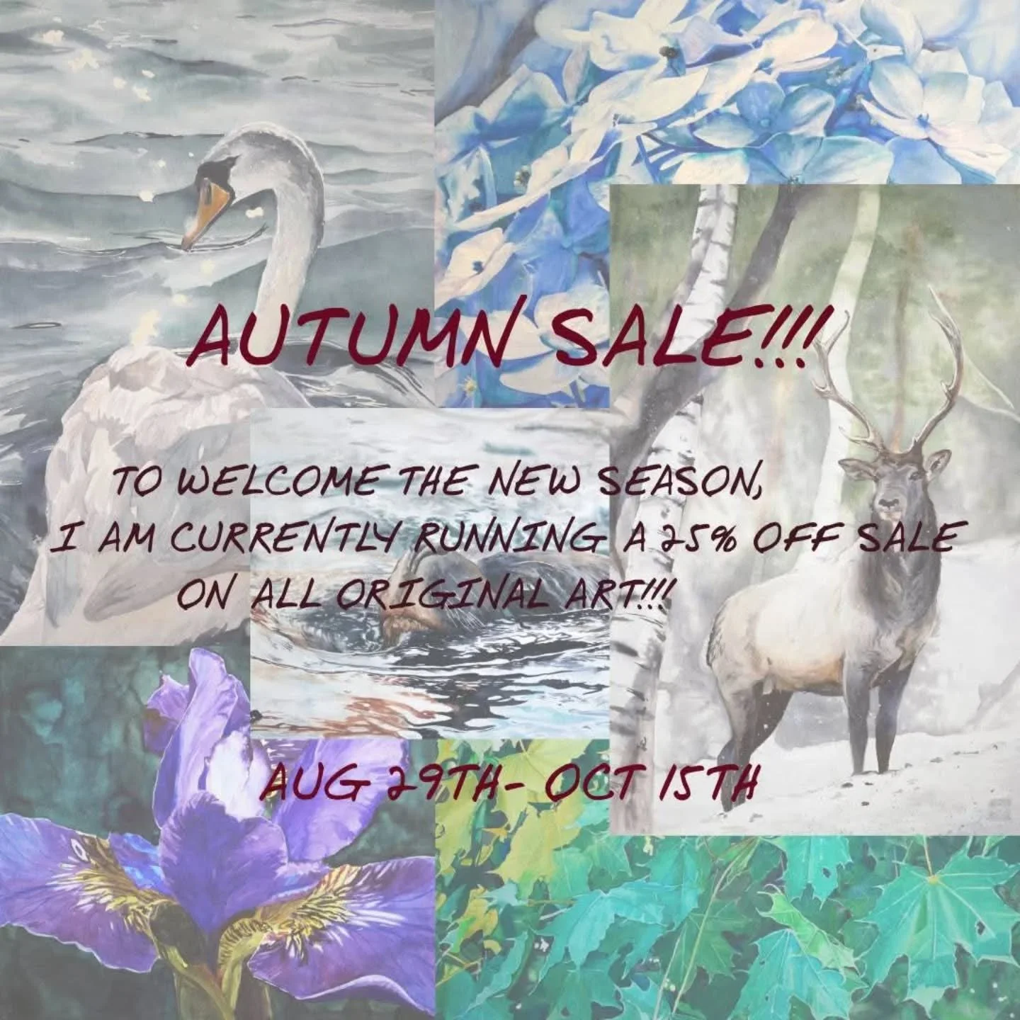 To celebrate the Autumn season, I'm running a 25% OFF SALE on all Original art! This is an AMAZING opportunity to pick up original art for great prices.

GET THEM WHILE YOU CAN!!!😉

#artstudio #artcollector #artforsale #salesalesale #art #artsale #a