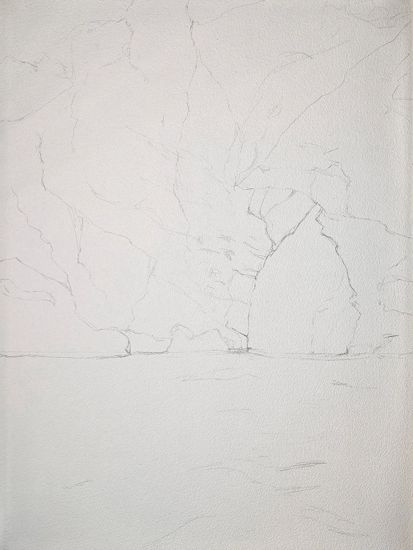 Sketch and first wash.