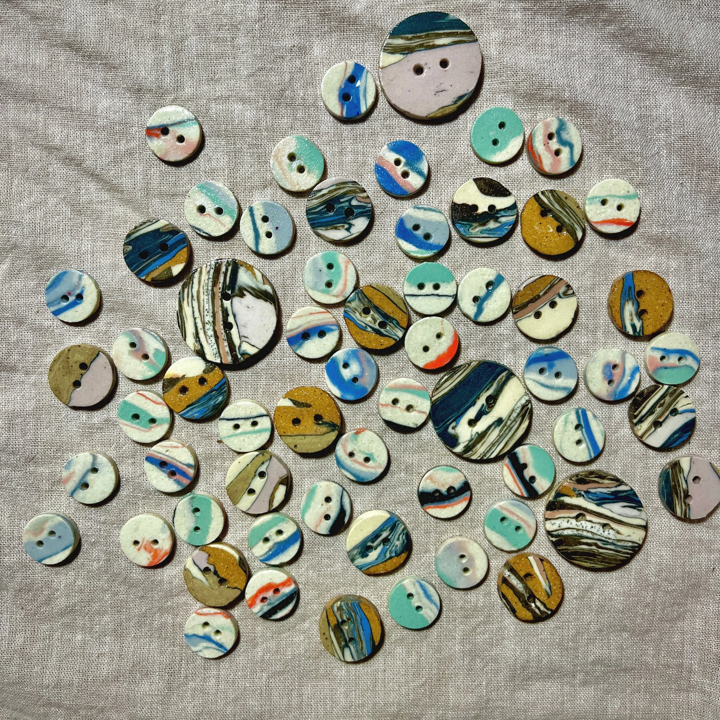 colored clay buttons