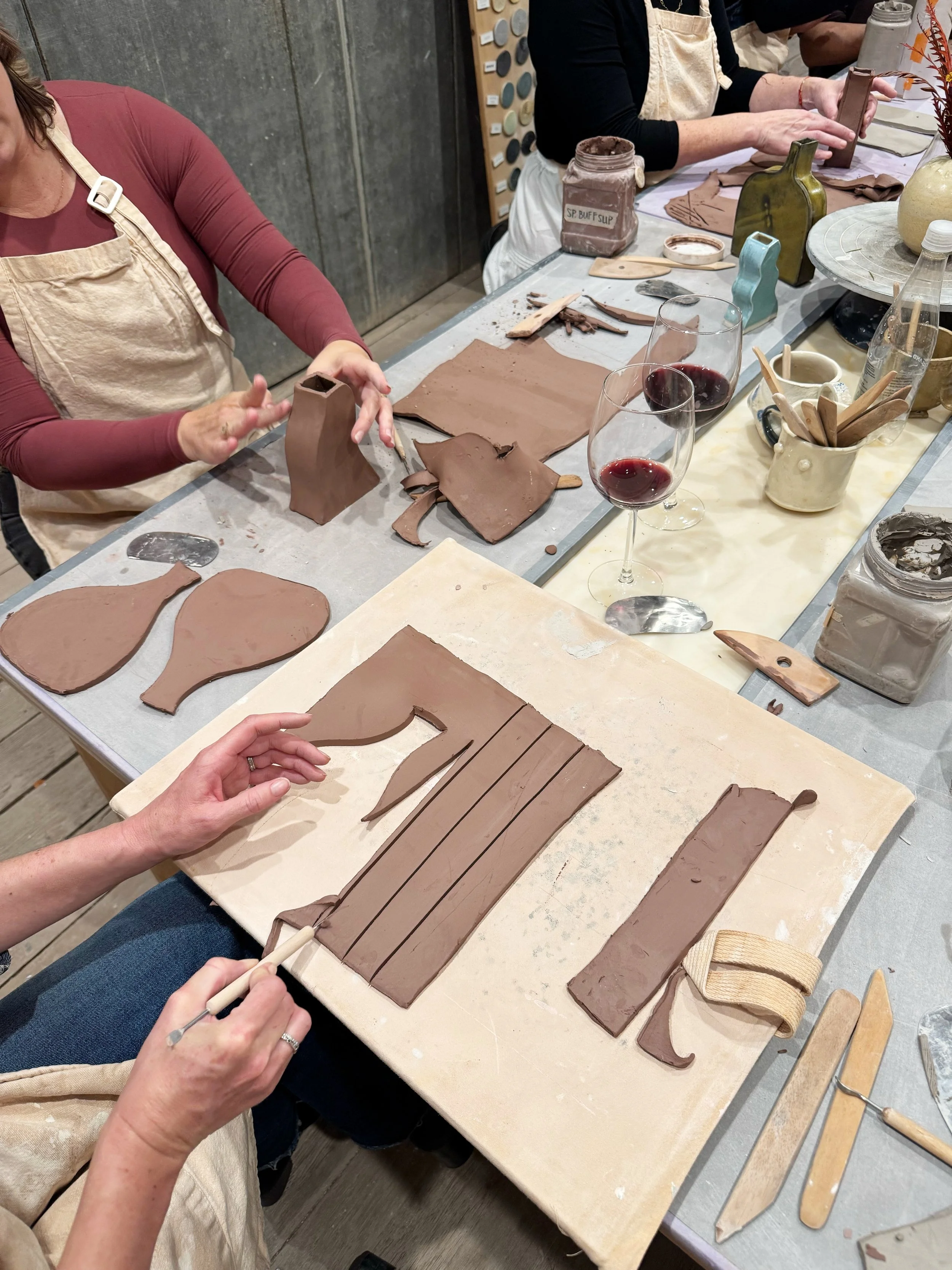 Vases in progress