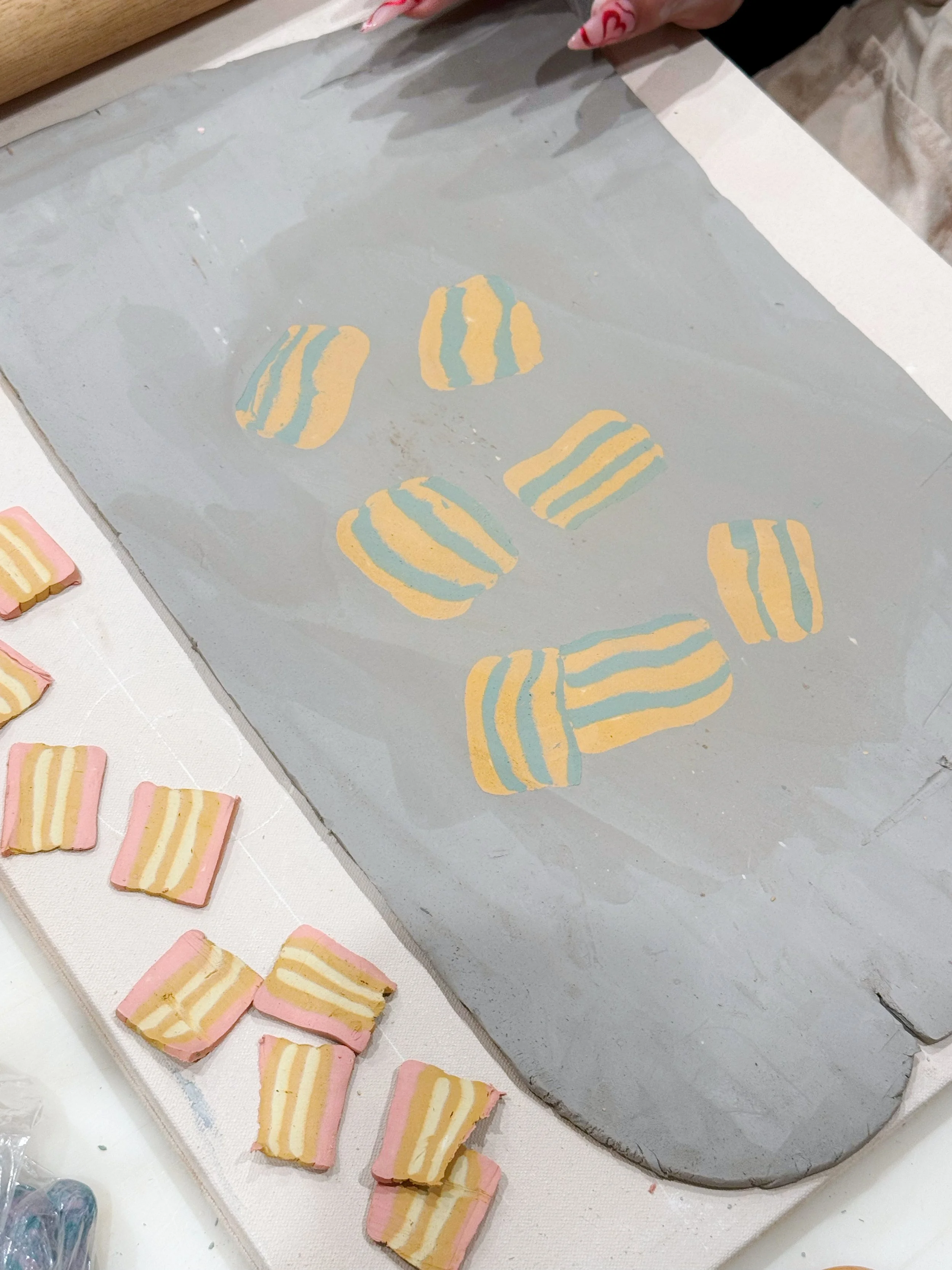 Applying color to the slab
