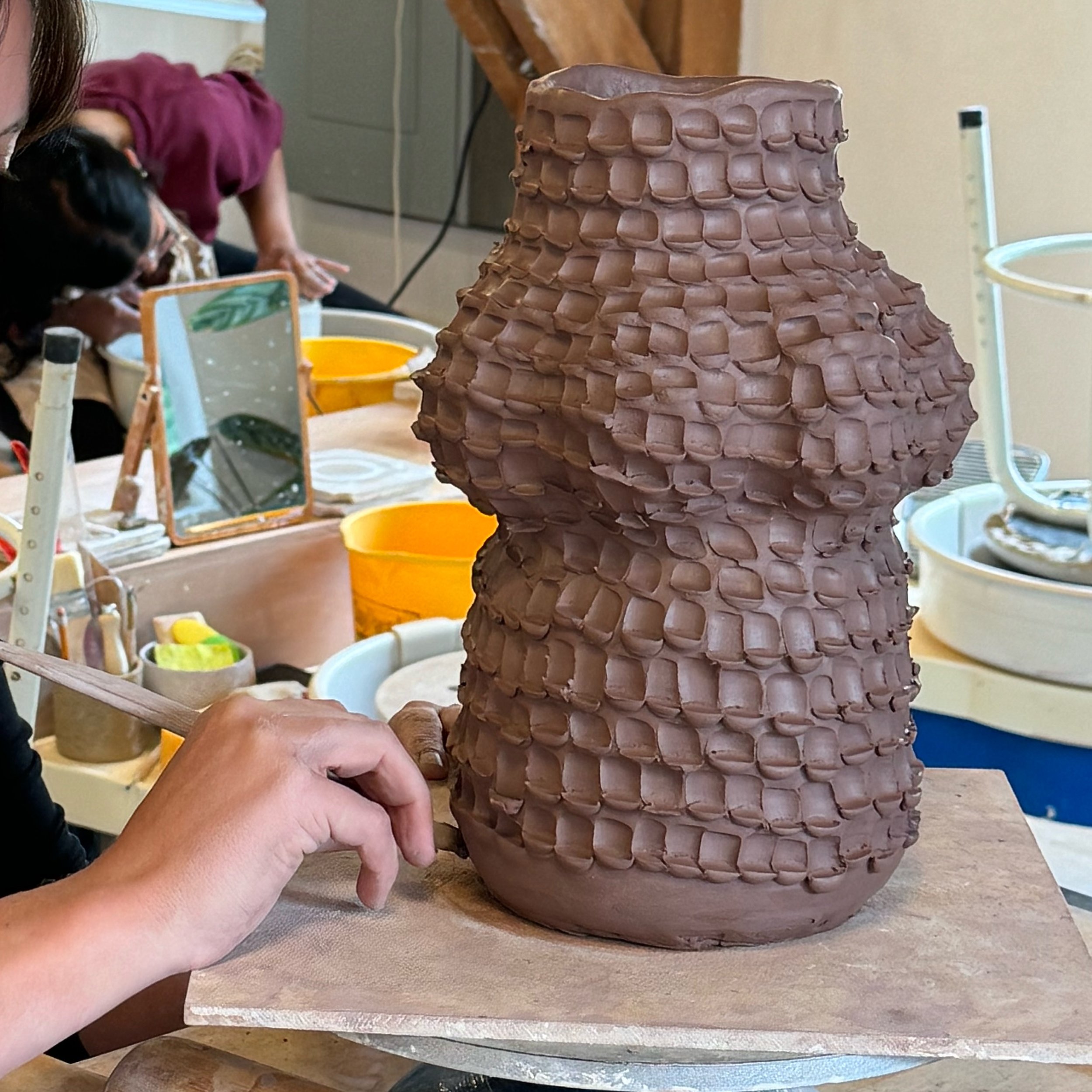 A textured vase