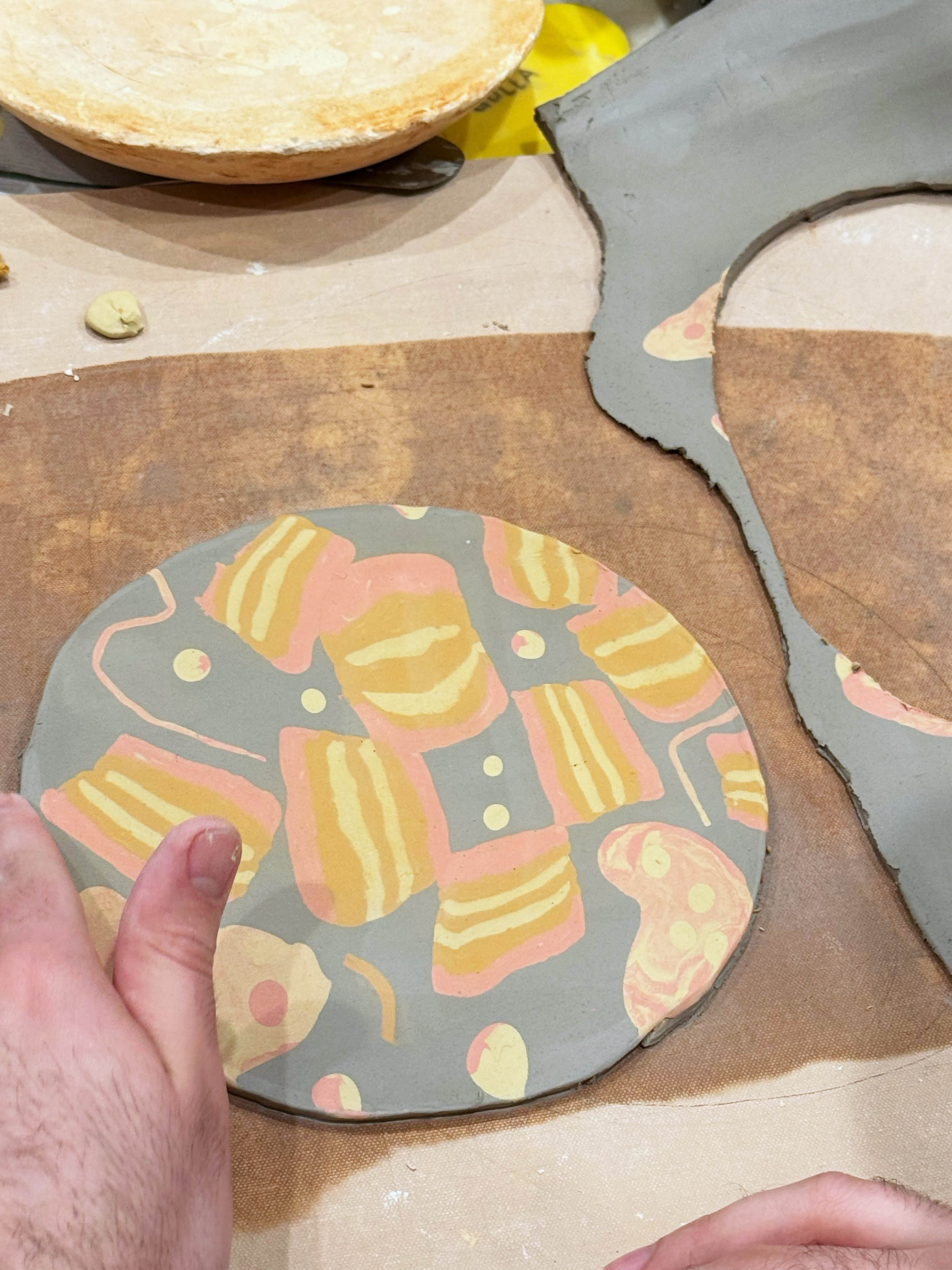 Applied colored clay